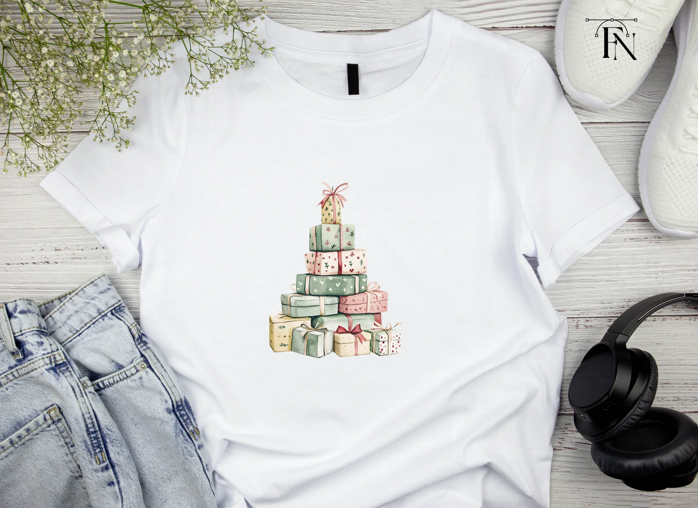Christmas Gift Box Stacks Clipart Bundle - Image 4