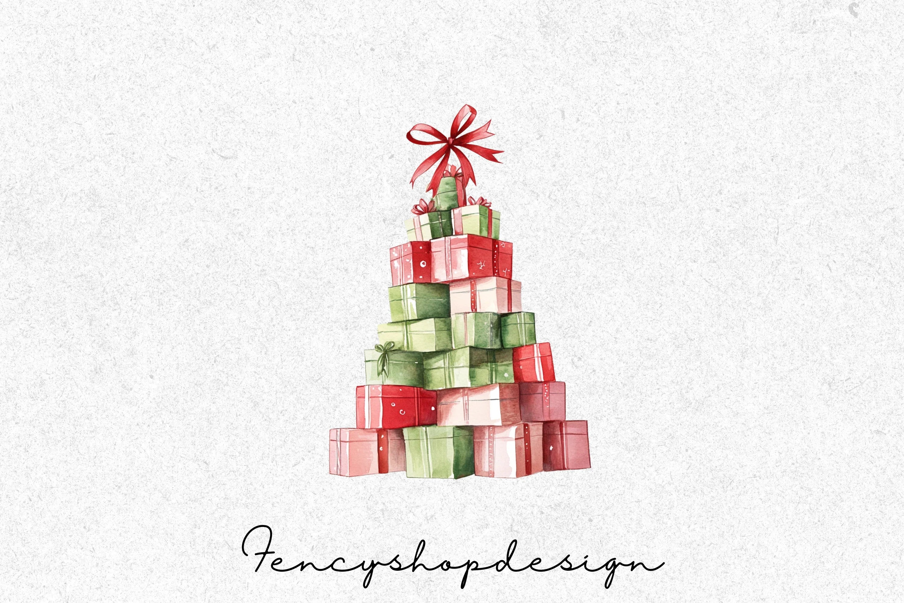 Christmas Gift Stacks Clipart Bundle - Image 7