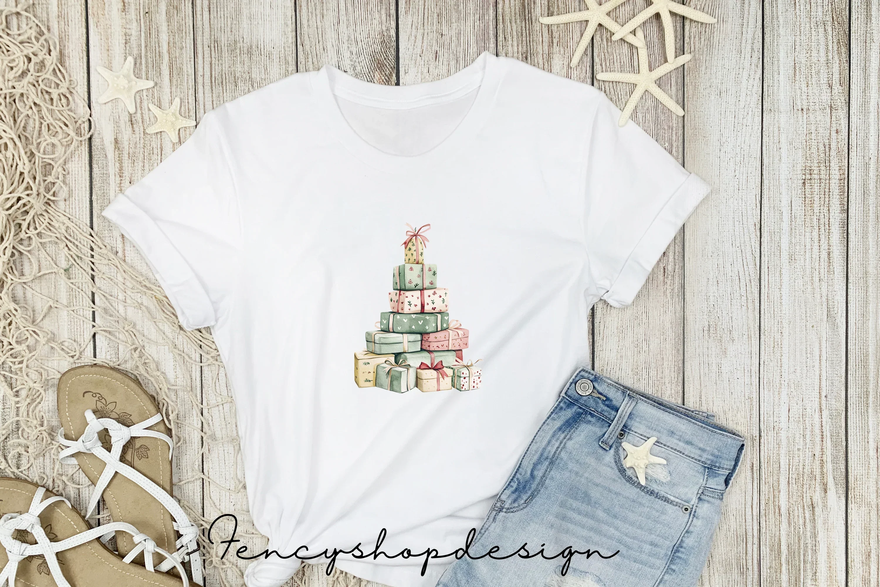 Christmas Gift Stacks Clipart Bundle - Image 4
