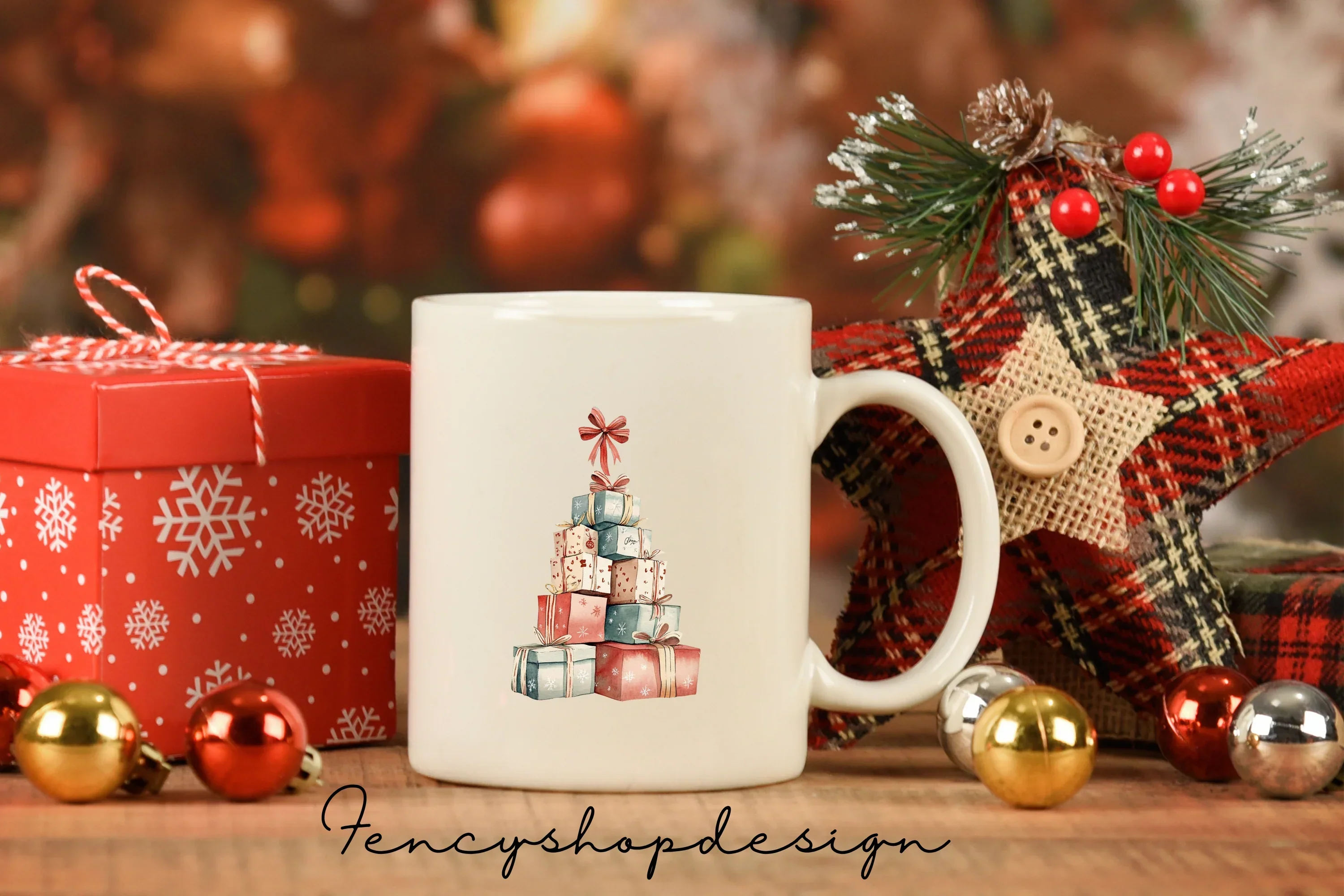 Christmas Gift Stacks Clipart Bundle - Image 6