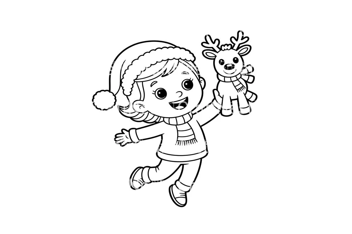 Christmas Girls with Reindeer Coloring Books - Image 4