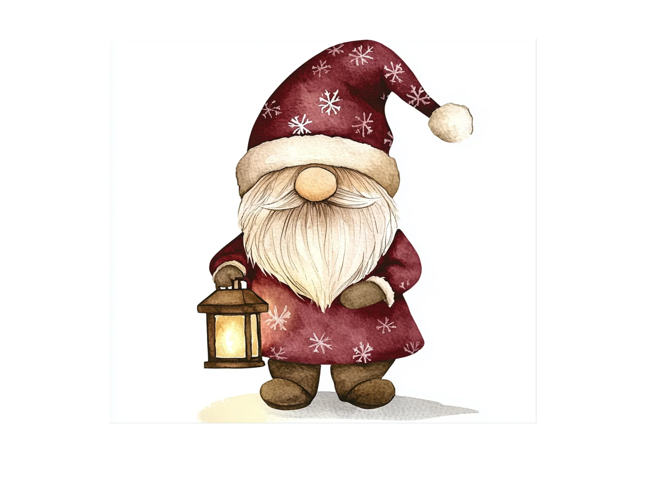 Christmas Gnome with Lanterns Clipart Bundle - Image 3
