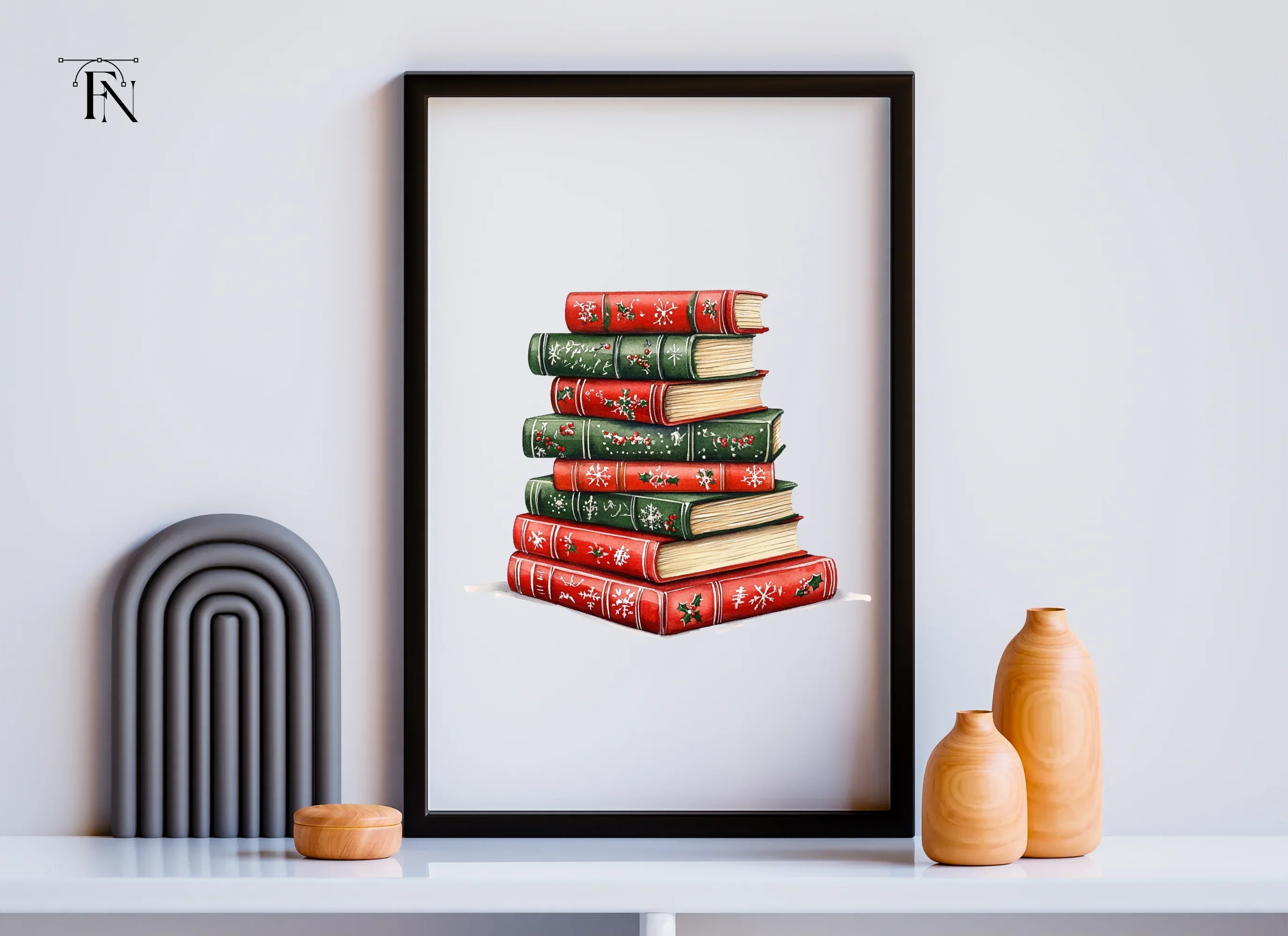 Christmas Holiday Books Stack Clipart Bundle - Image 5