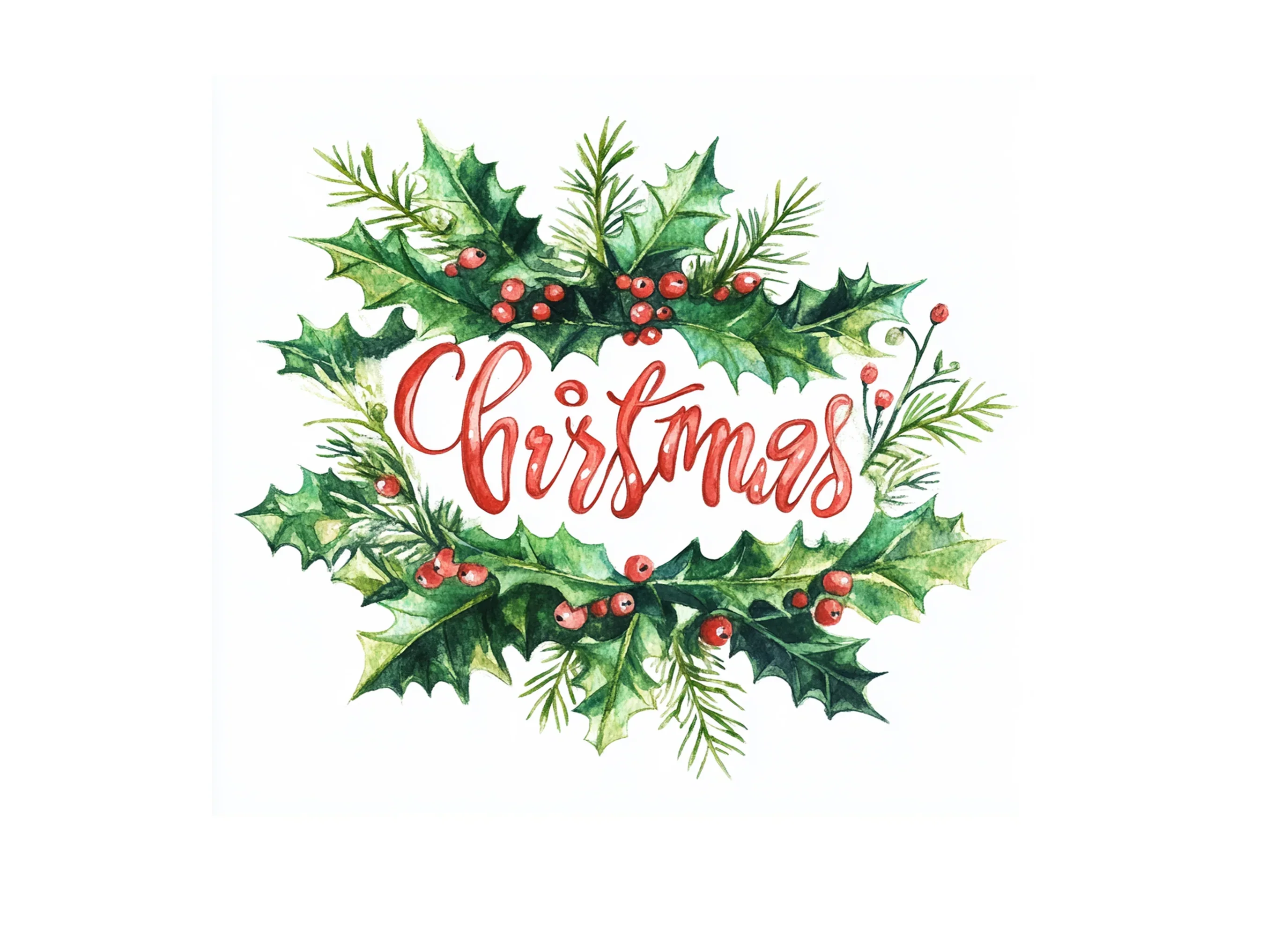 Christmas Holly Wreaths Clipart Bundle - Image 2