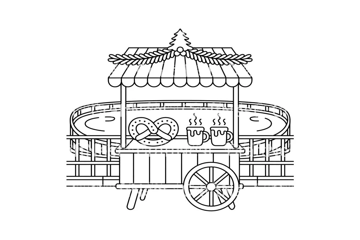 Christmas Market Stalls Coloring Books - Image 3
