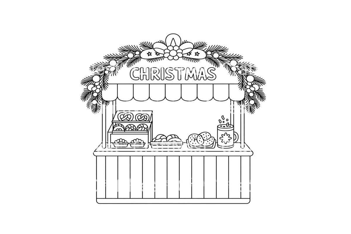 Christmas Market Stalls Coloring Books - Image 4