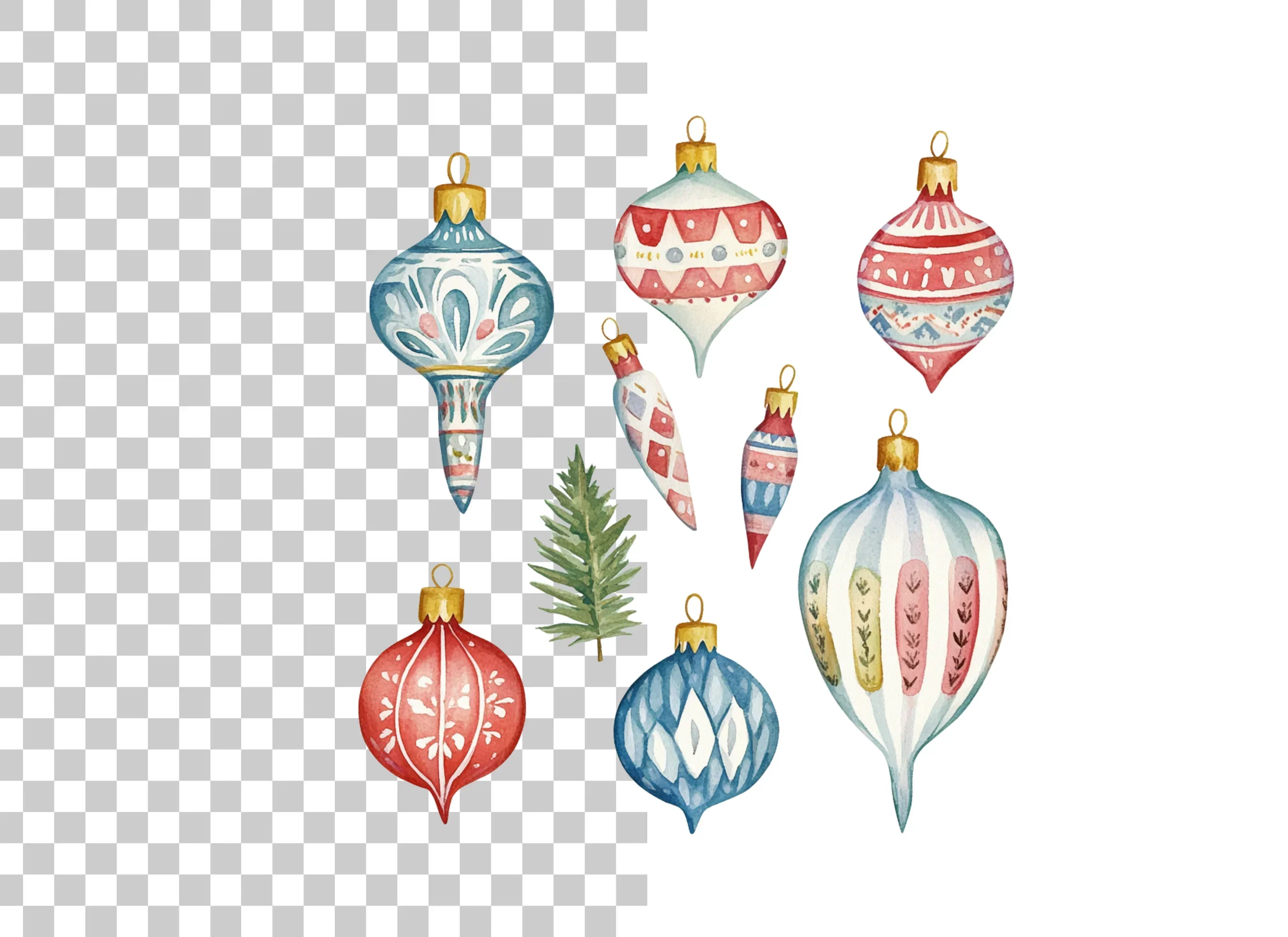 Christmas Ornaments Clipart Bundle - Image 2