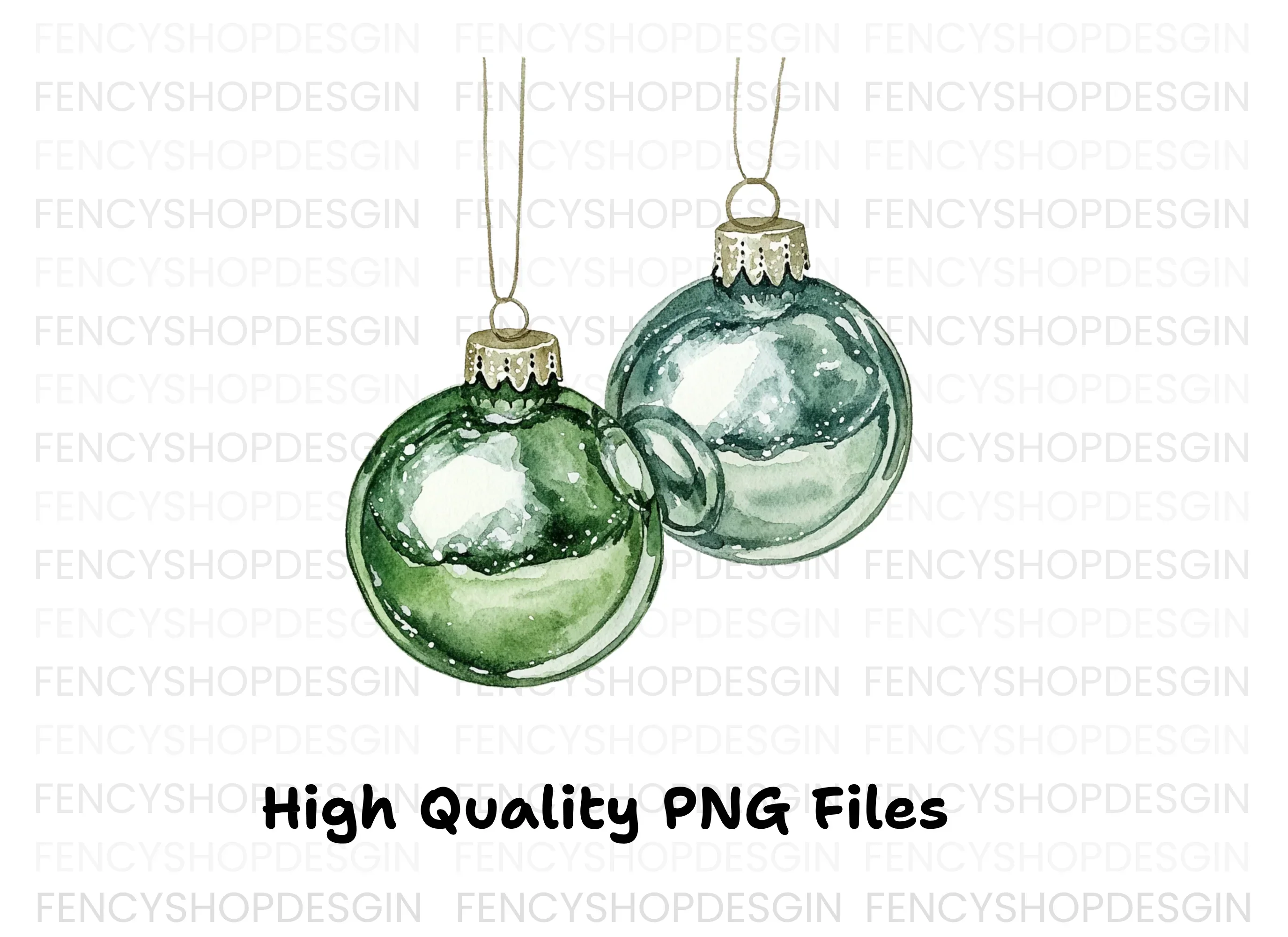 Christmas Ornaments Clipart Bundle - Image 3