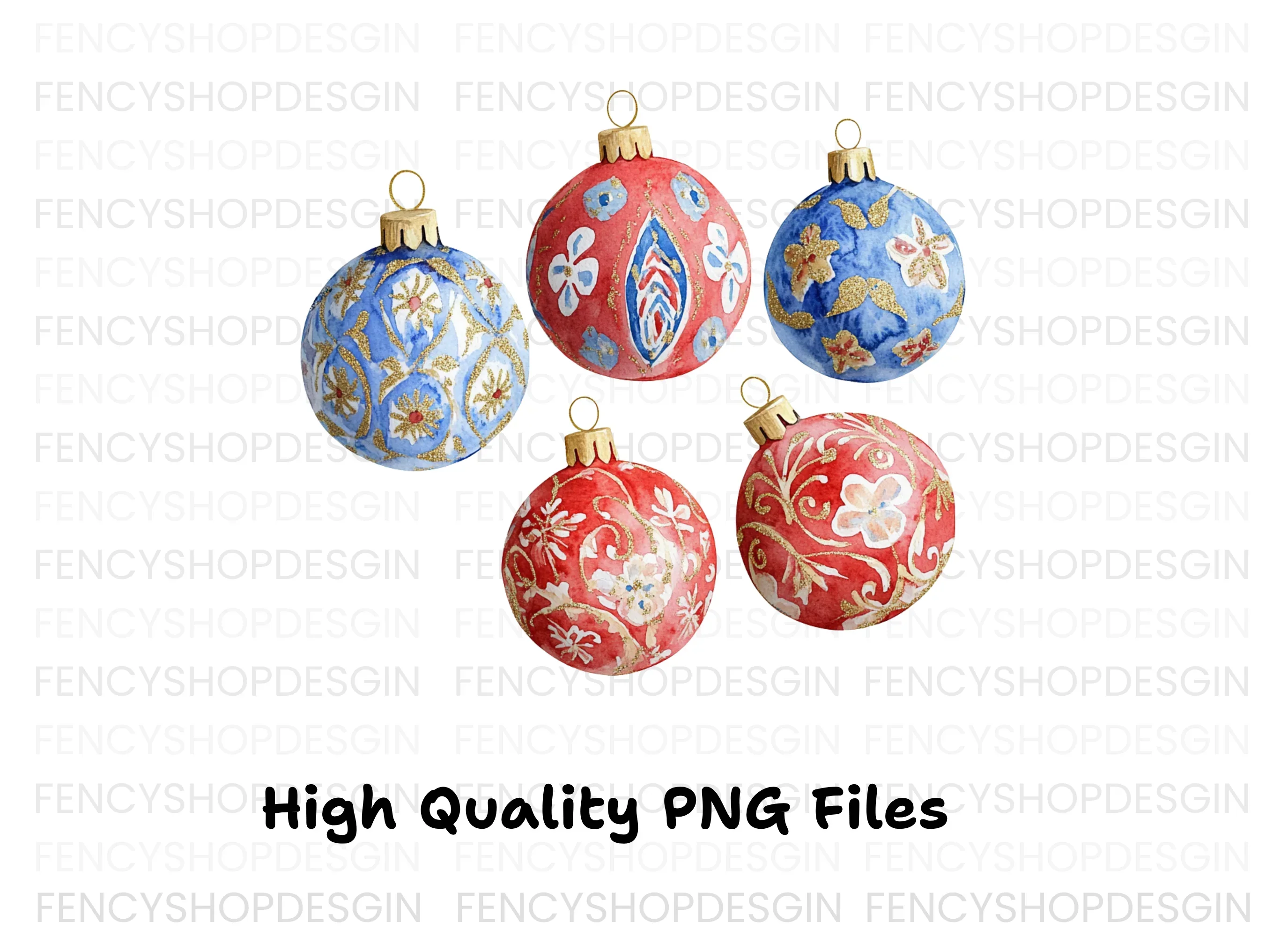 Christmas Ornaments Clipart Bundle - Image 3