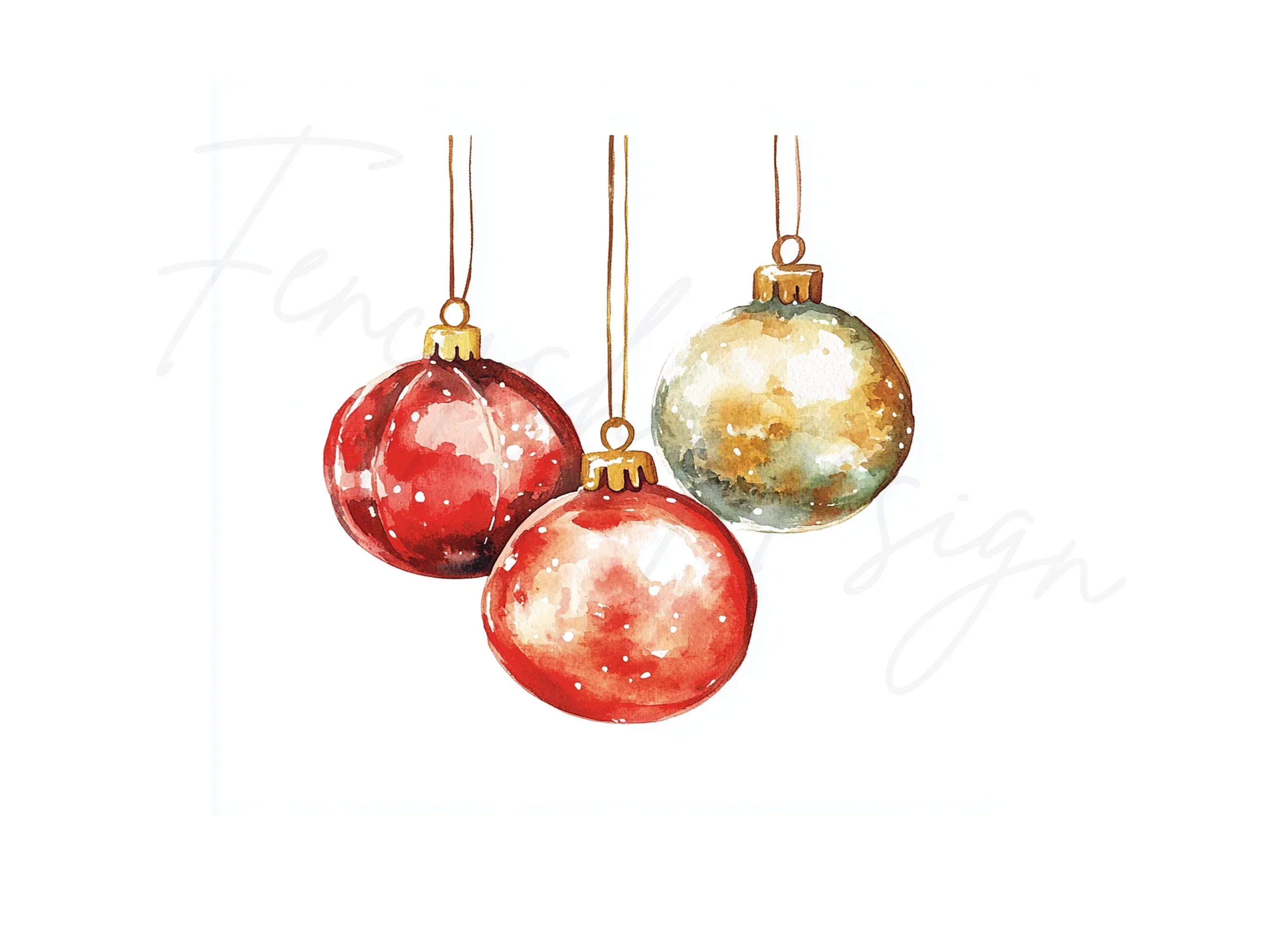 Christmas Ornaments Clipart Bundle - Image 3
