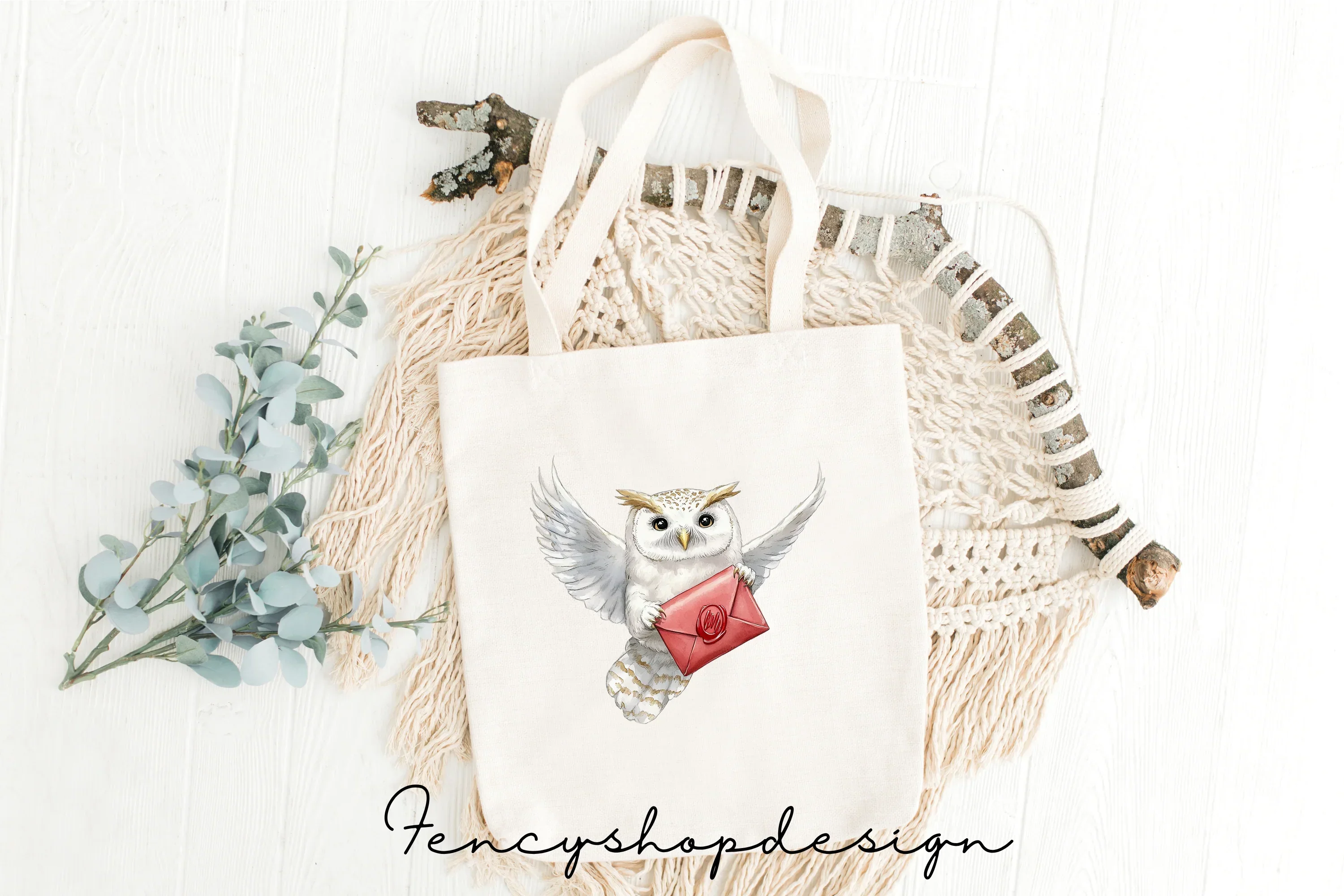 Christmas Owl Mail Clipart Bundle - Image 8
