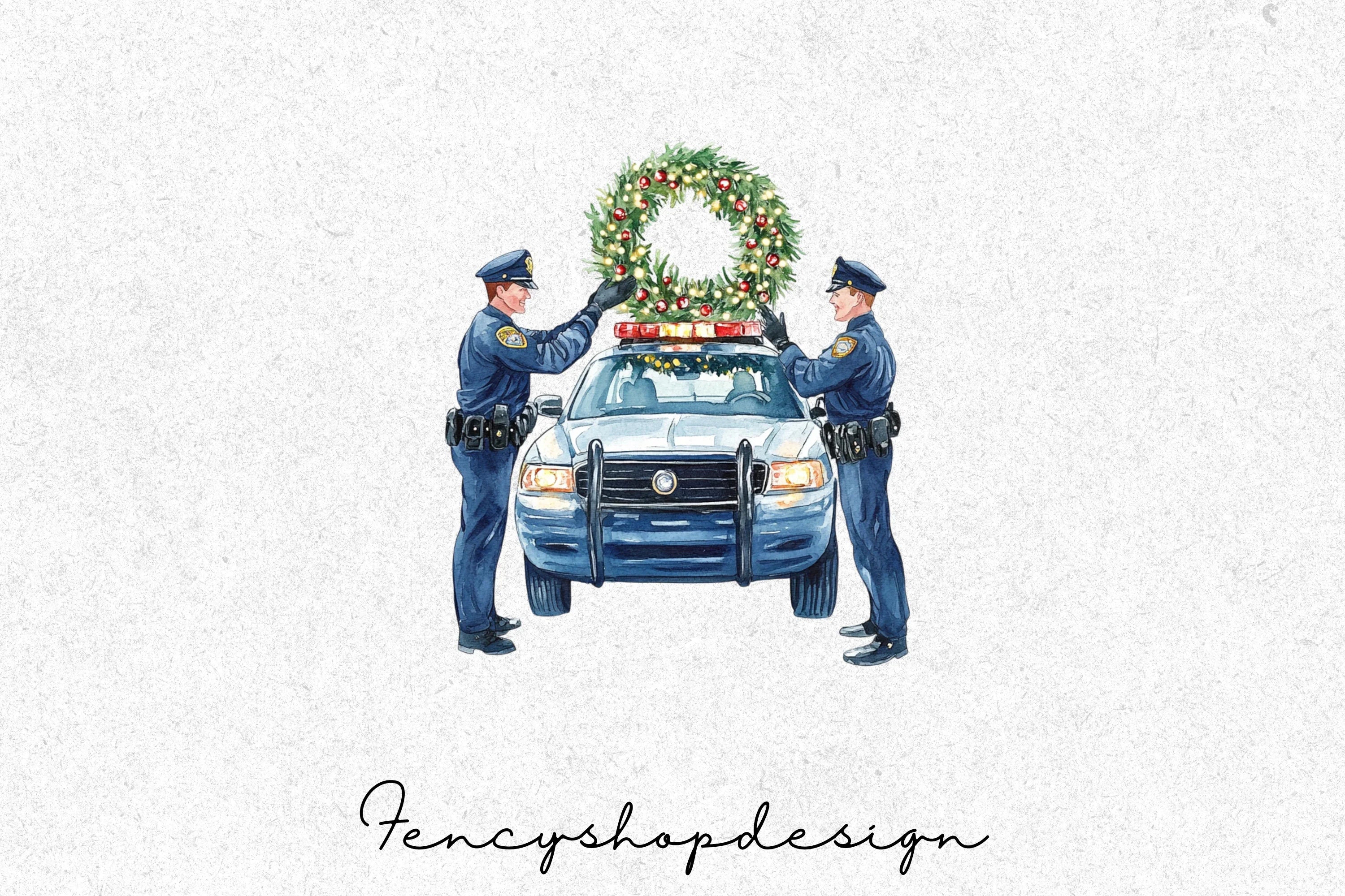 Christmas Police Car and Santa Clipart Bundle - Image 4
