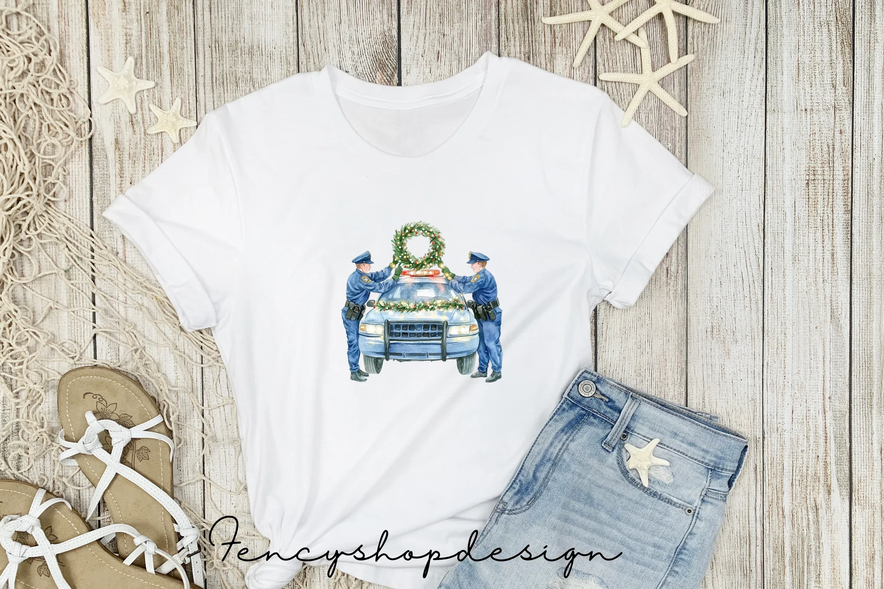 Christmas Police Car and Santa Clipart Bundle - Image 5