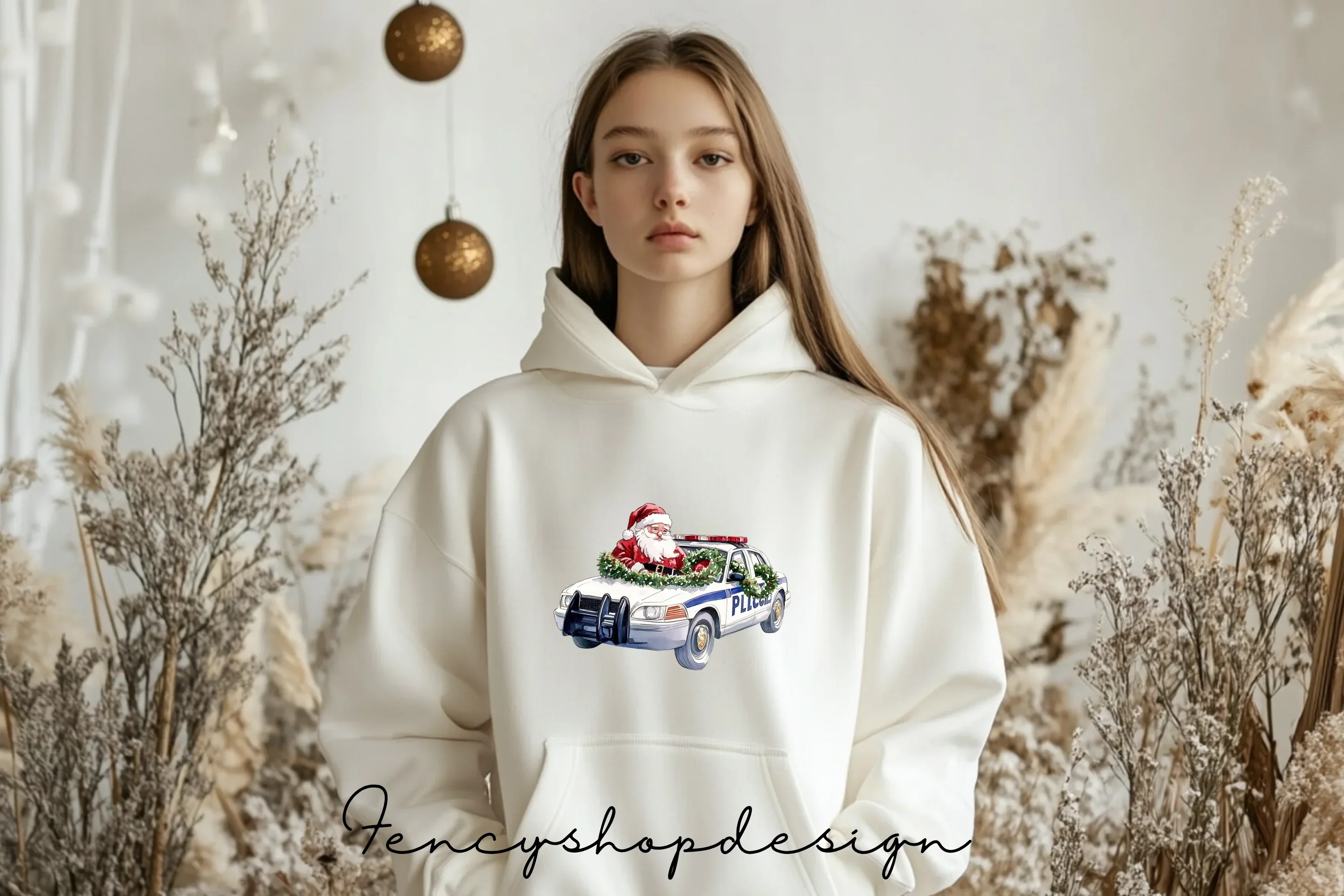 Christmas Police Car and Santa Clipart Bundle - Image 6