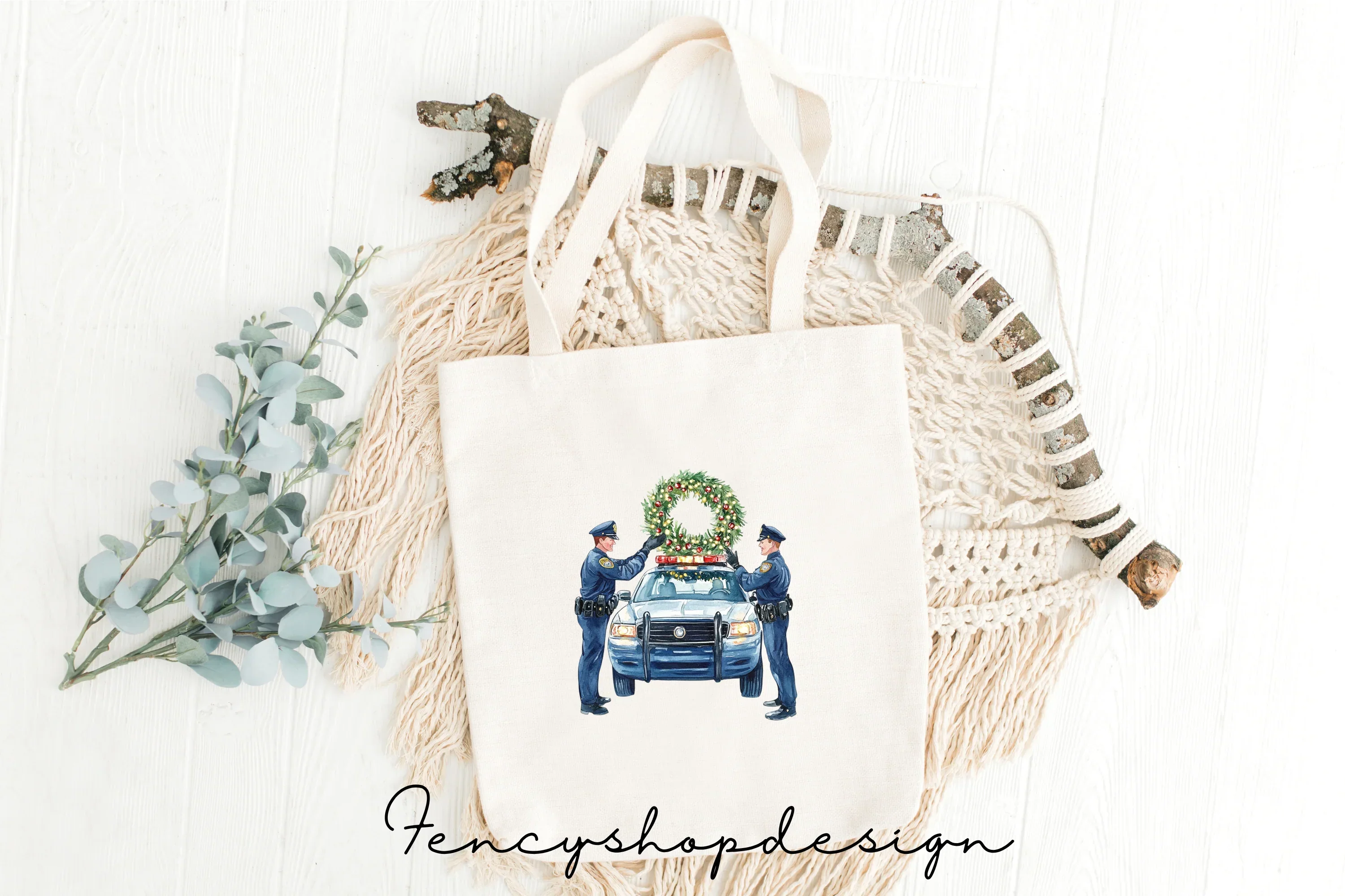 Christmas Police Car and Santa Clipart Bundle - Image 8