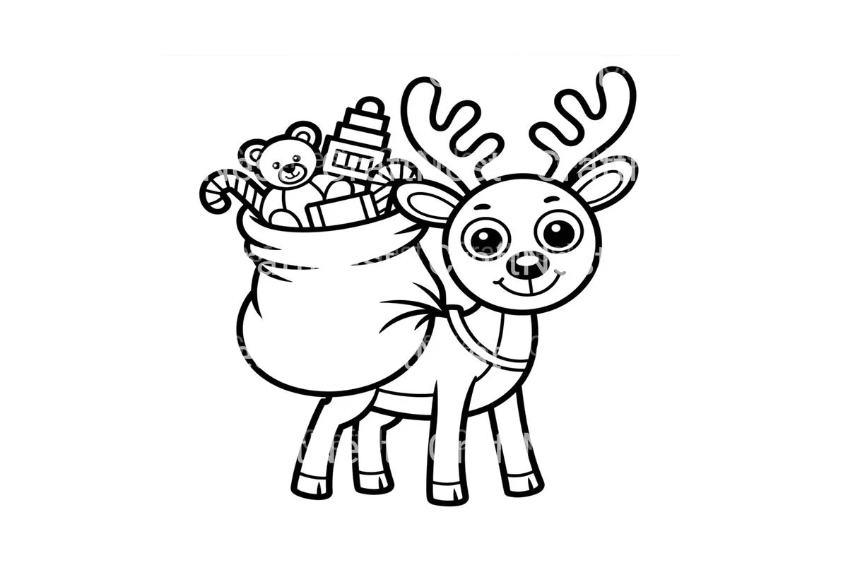 Christmas Reindeer with Gifts Coloring Books - Image 4