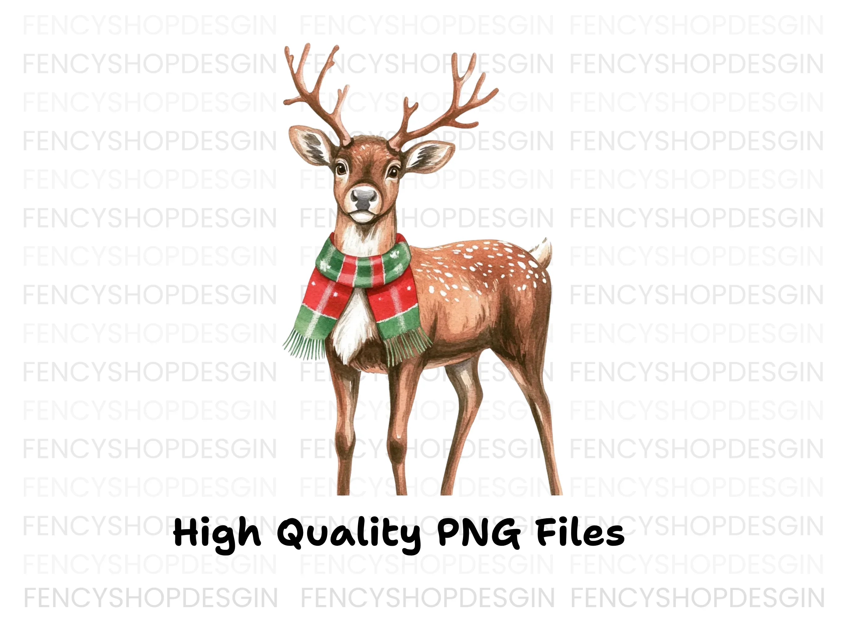 Christmas Reindeer with Scarves Clipart Bundle - Image 2