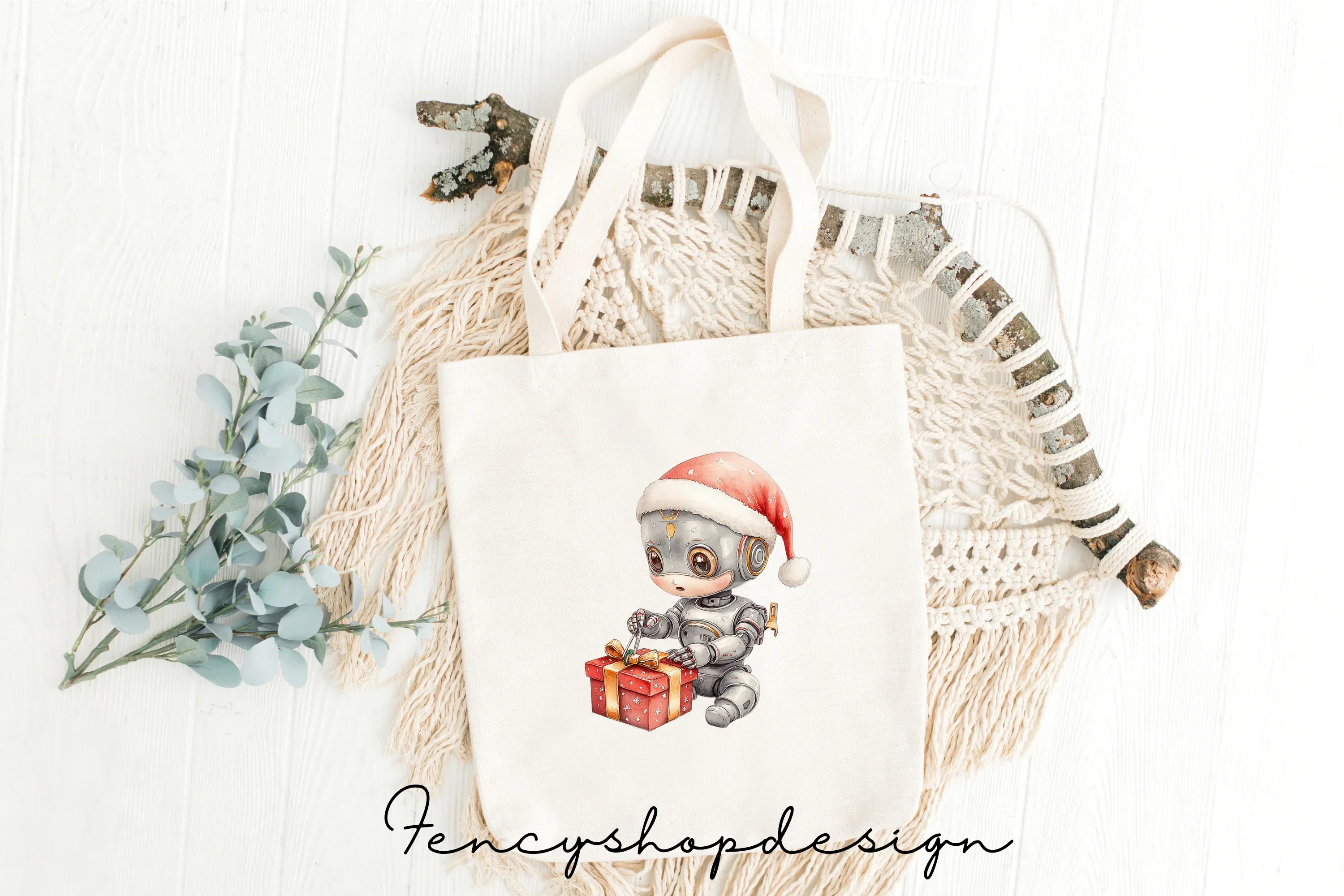 Christmas Robots Gift Exchange Clipart Bundle - Image 6