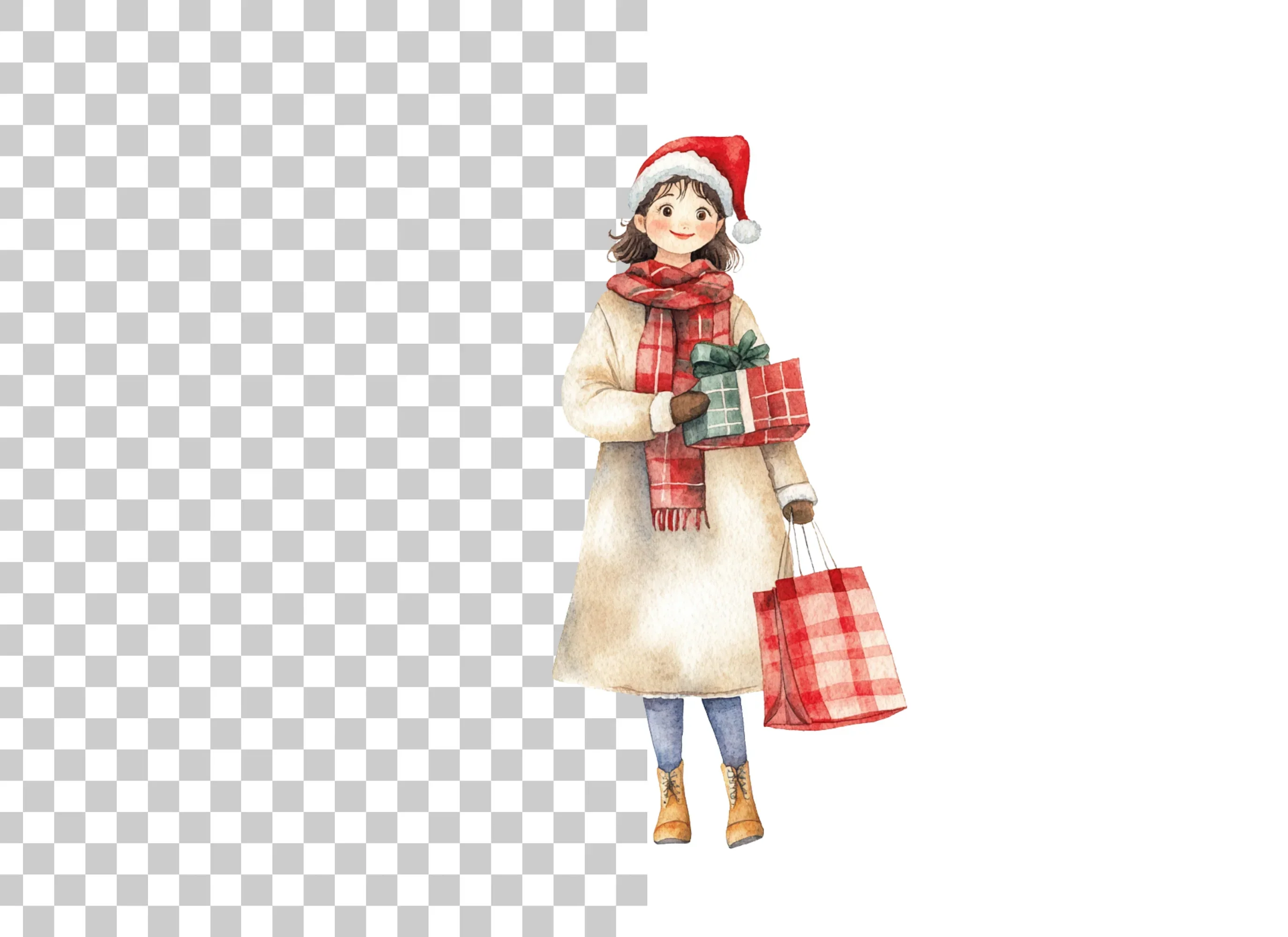 Christmas Shopping Girls Clipart Bundle - Image 2