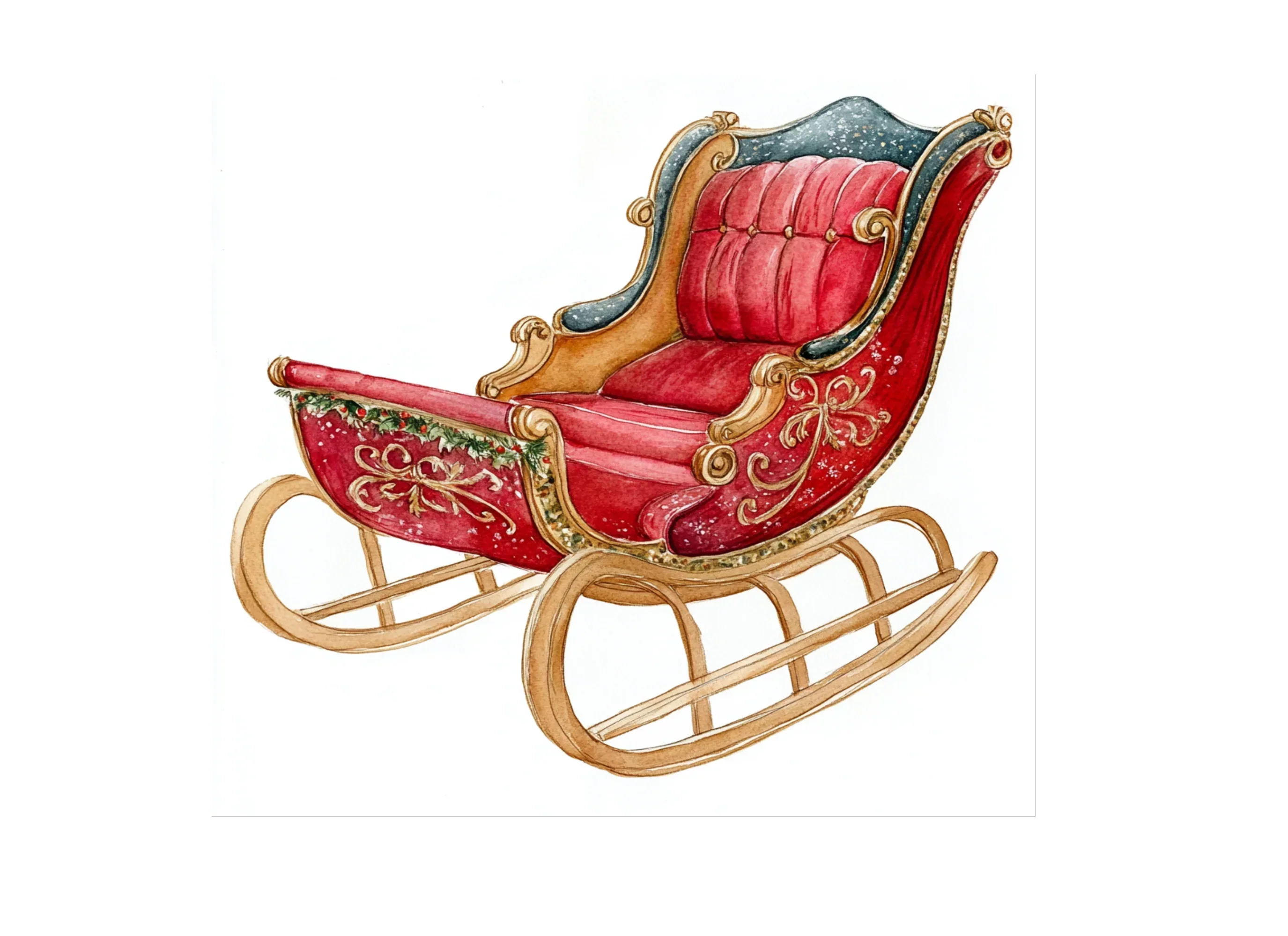 Christmas Sleigh Clipart Bundle - Image 3