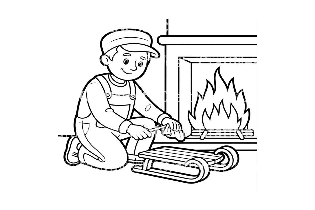 Christmas Sleigh Repair Coloring Books - Image 3