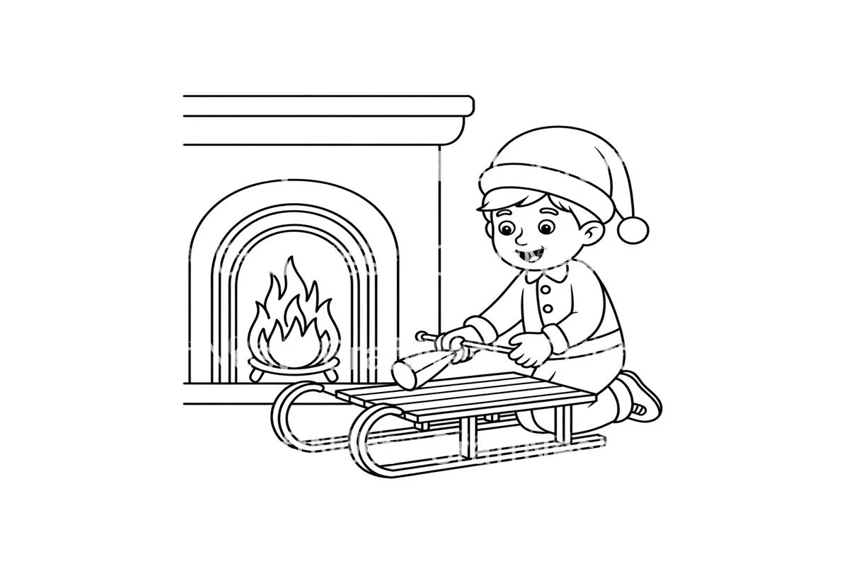 Christmas Sleigh Repair Coloring Books - Image 4