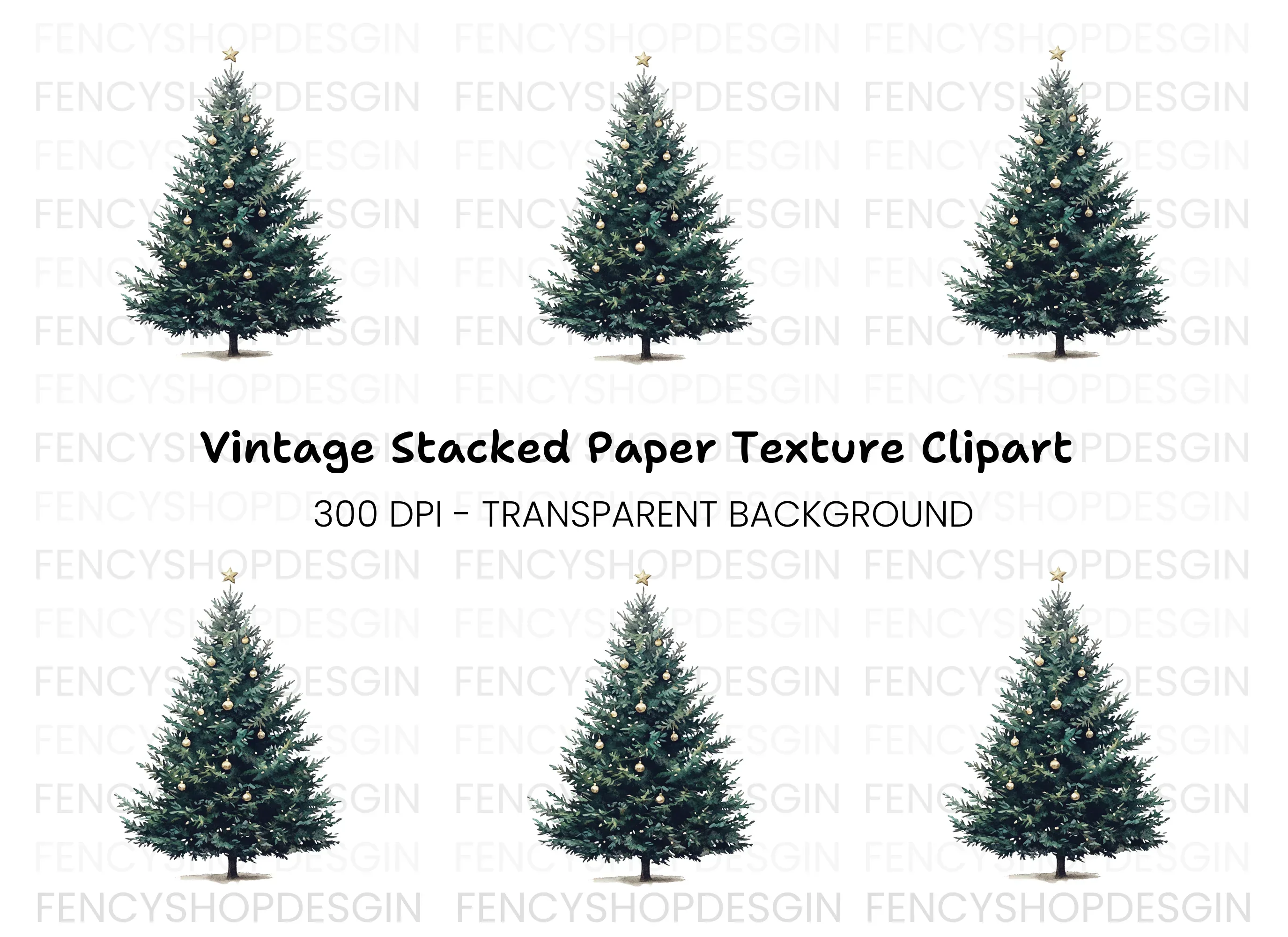 Christmas Tree Clipart Bundle
