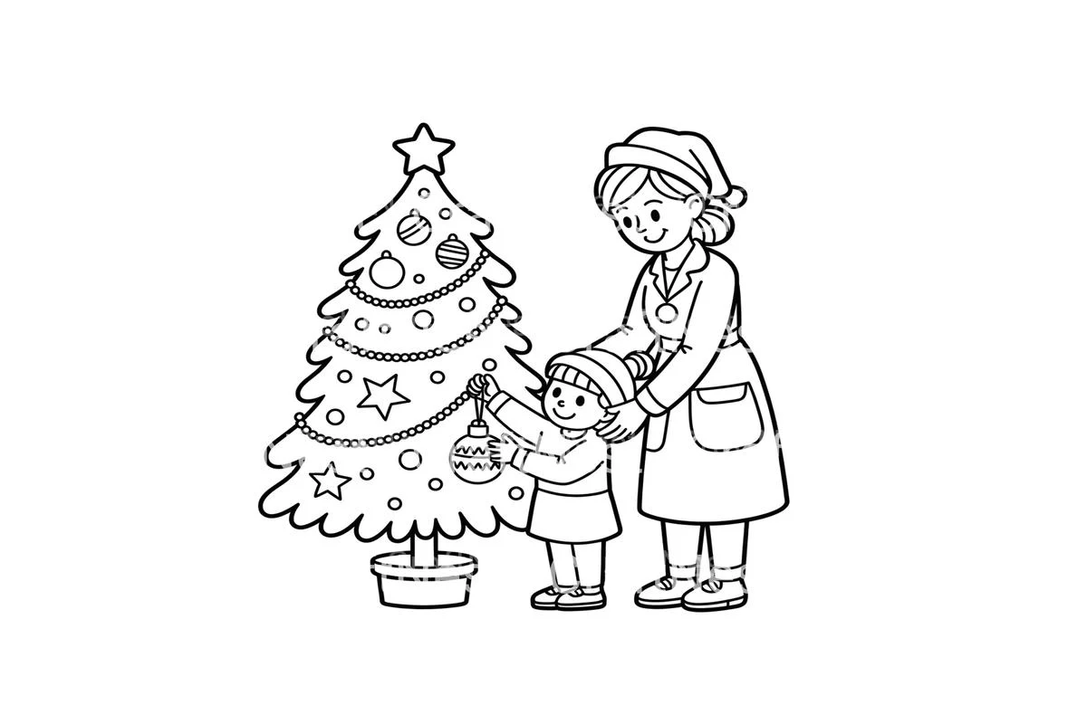 Christmas Tree Decorating Fun Coloring Books - Image 2