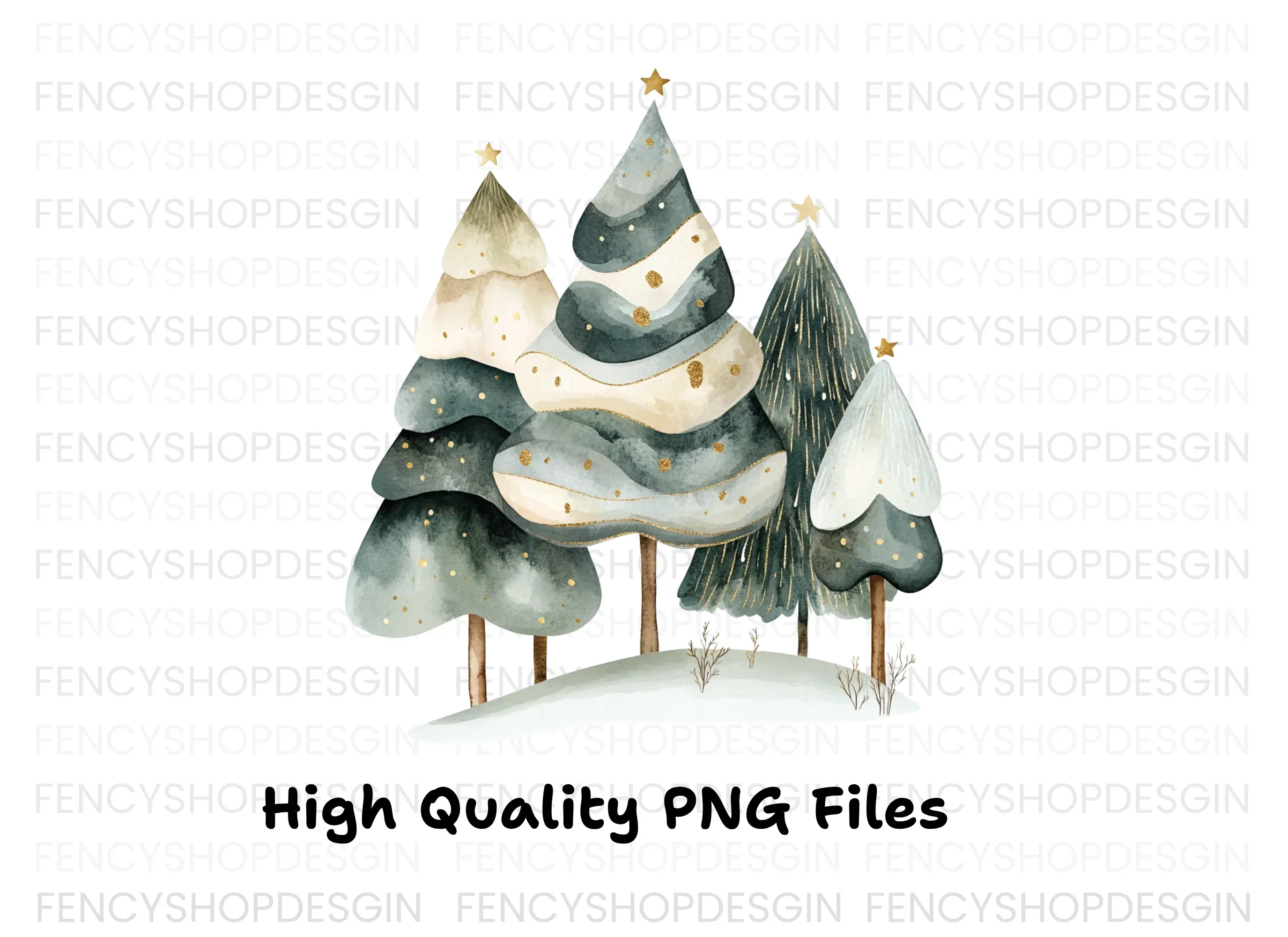 Christmas Tree Forest Clipart Bundle - Image 3