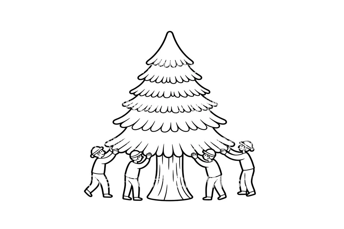 Christmas Tree Setup Coloring Books - Image 4