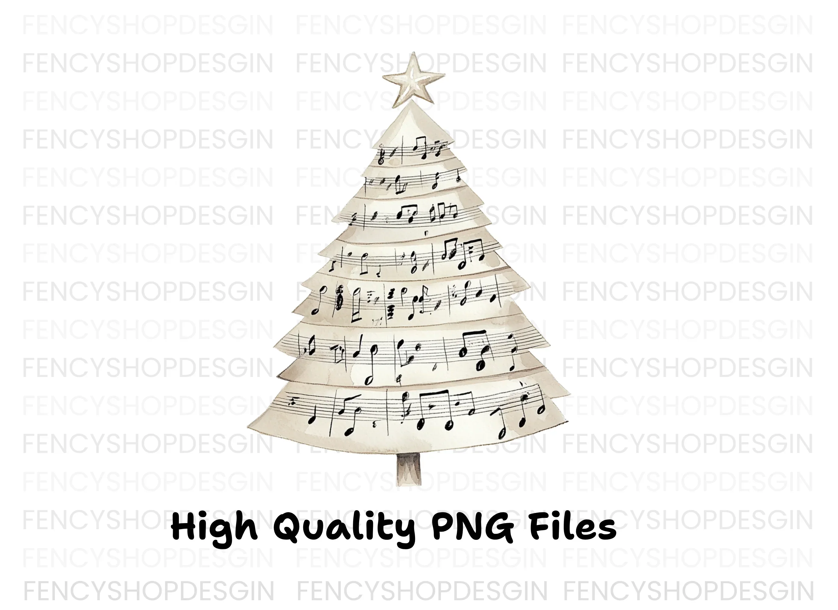 Christmas Tree Sheet Music Clipart Bundle - Image 3