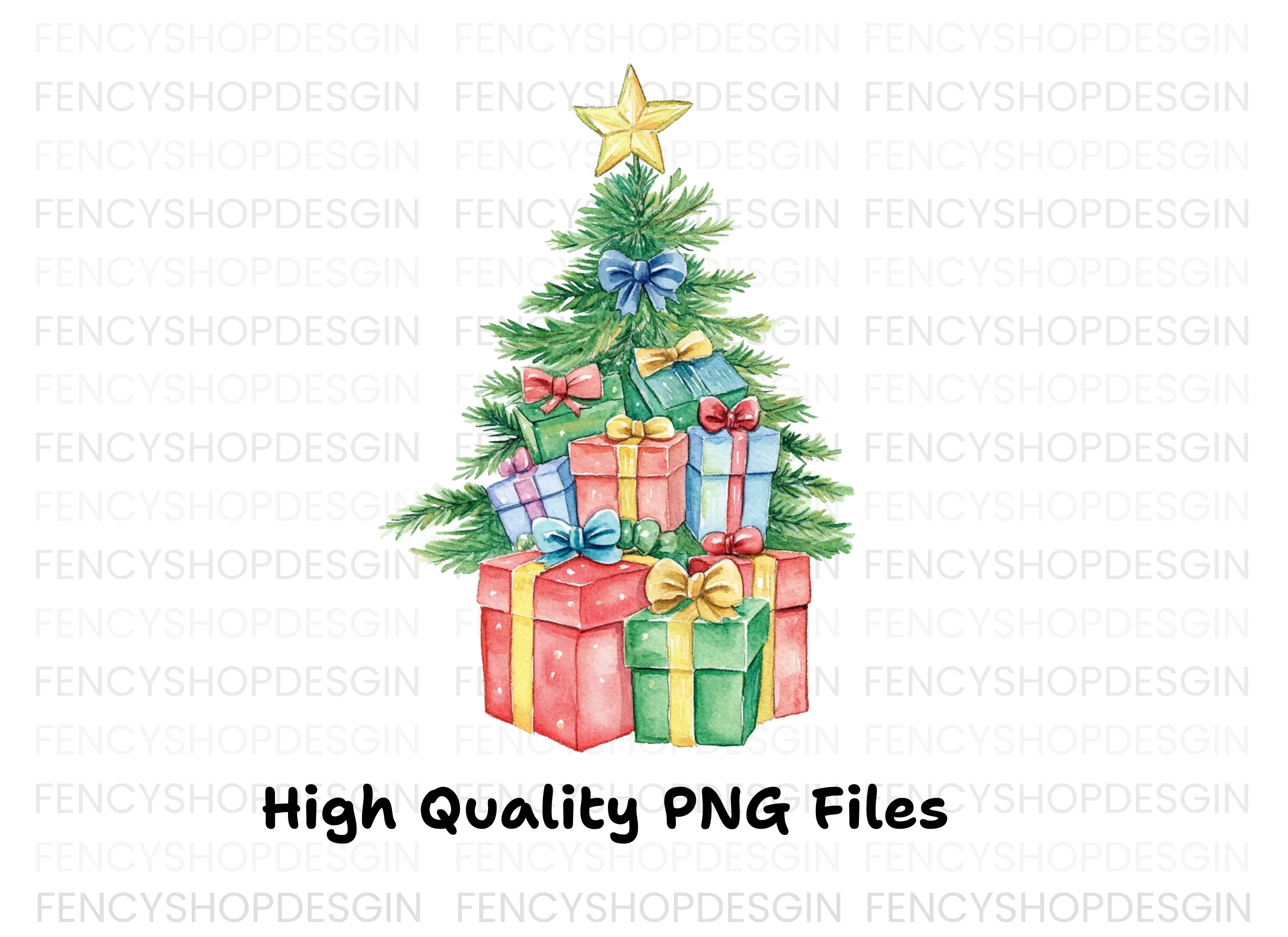 Christmas Tree with Gifts Clipart Bundle - Image 3