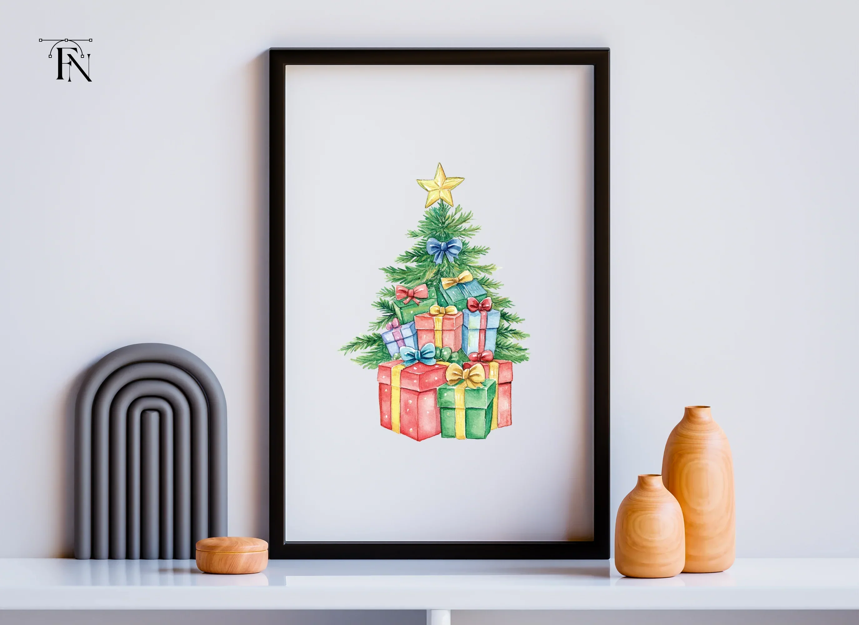 Christmas Tree with Gifts Clipart Bundle - Image 6