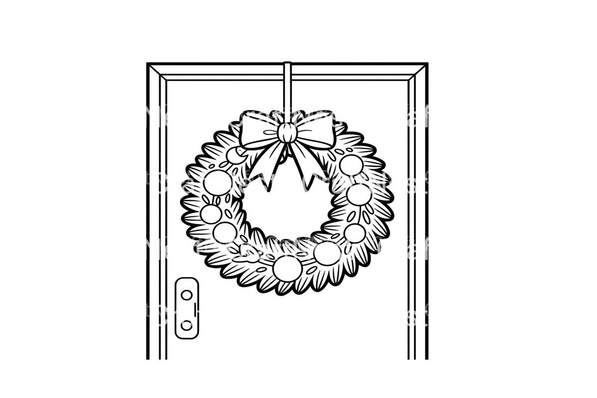 Christmas Wreath Door Coloring Books - Image 2
