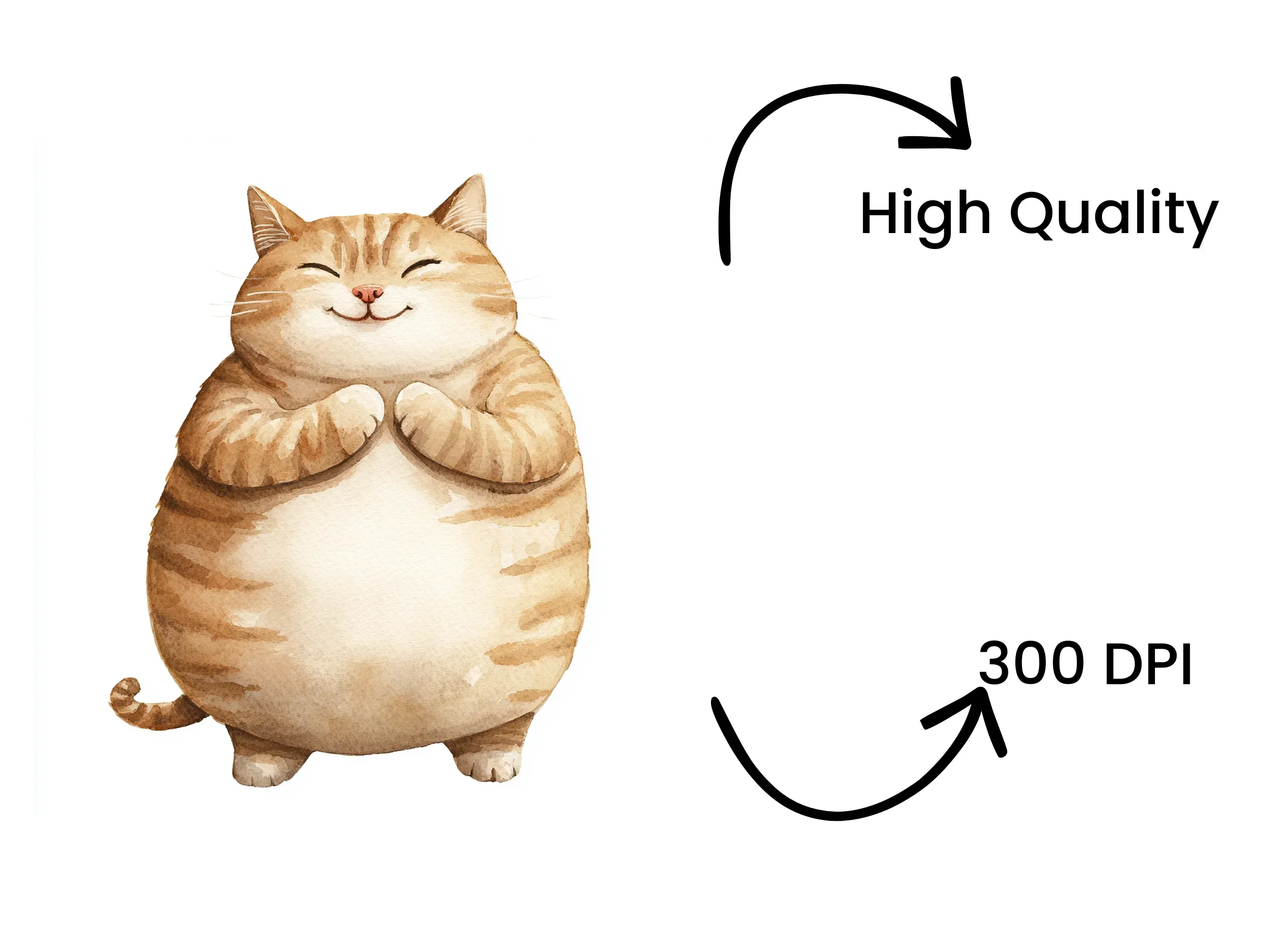 Chubby Happy Cat Clipart Bundle - Image 4