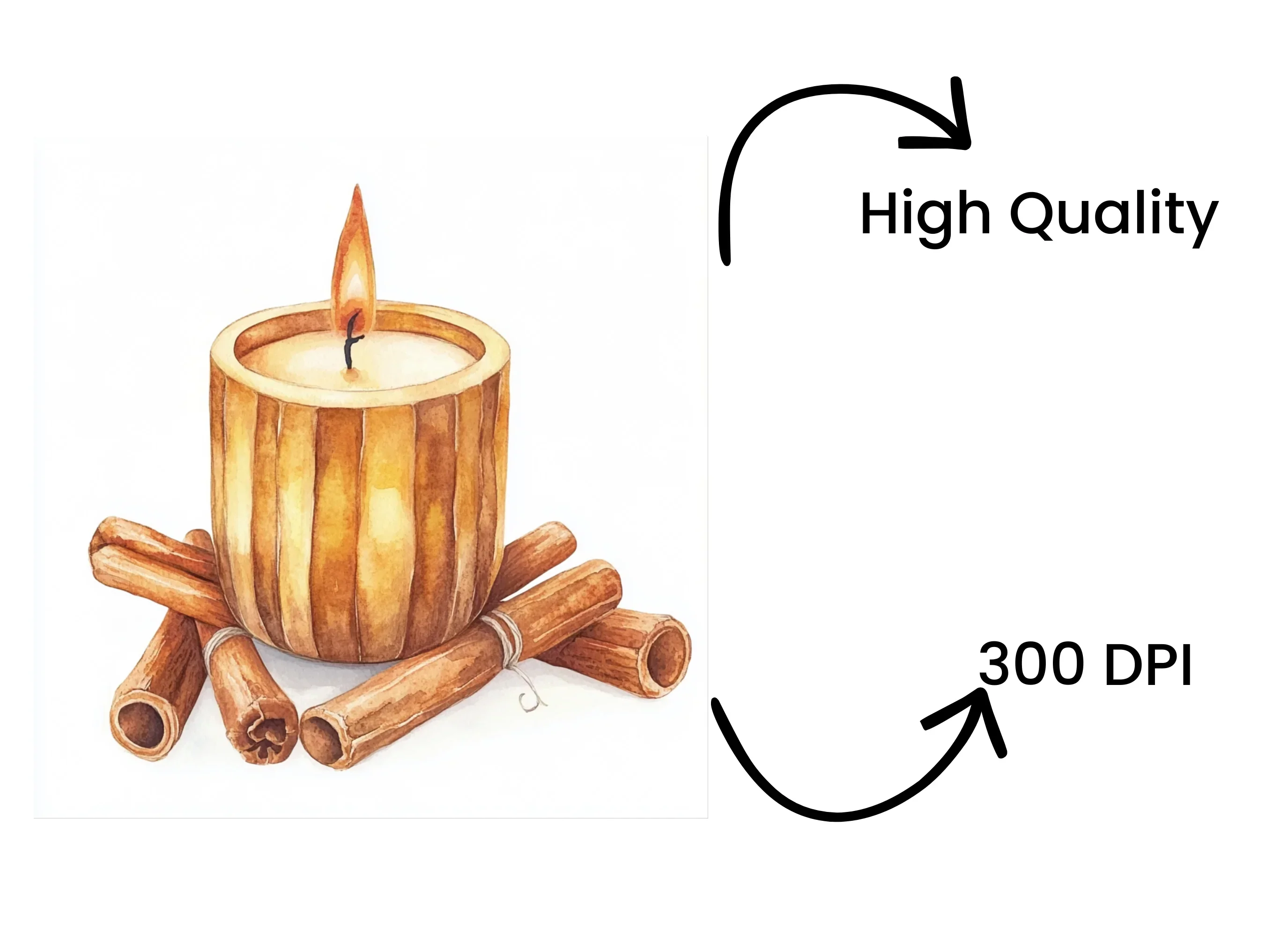 Cinnamon Candle Clipart Bundle - Image 4