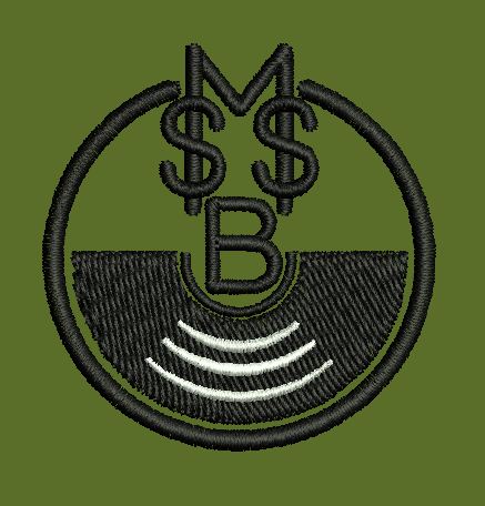 Circular Monogram Audio Emblem Embroidery Design