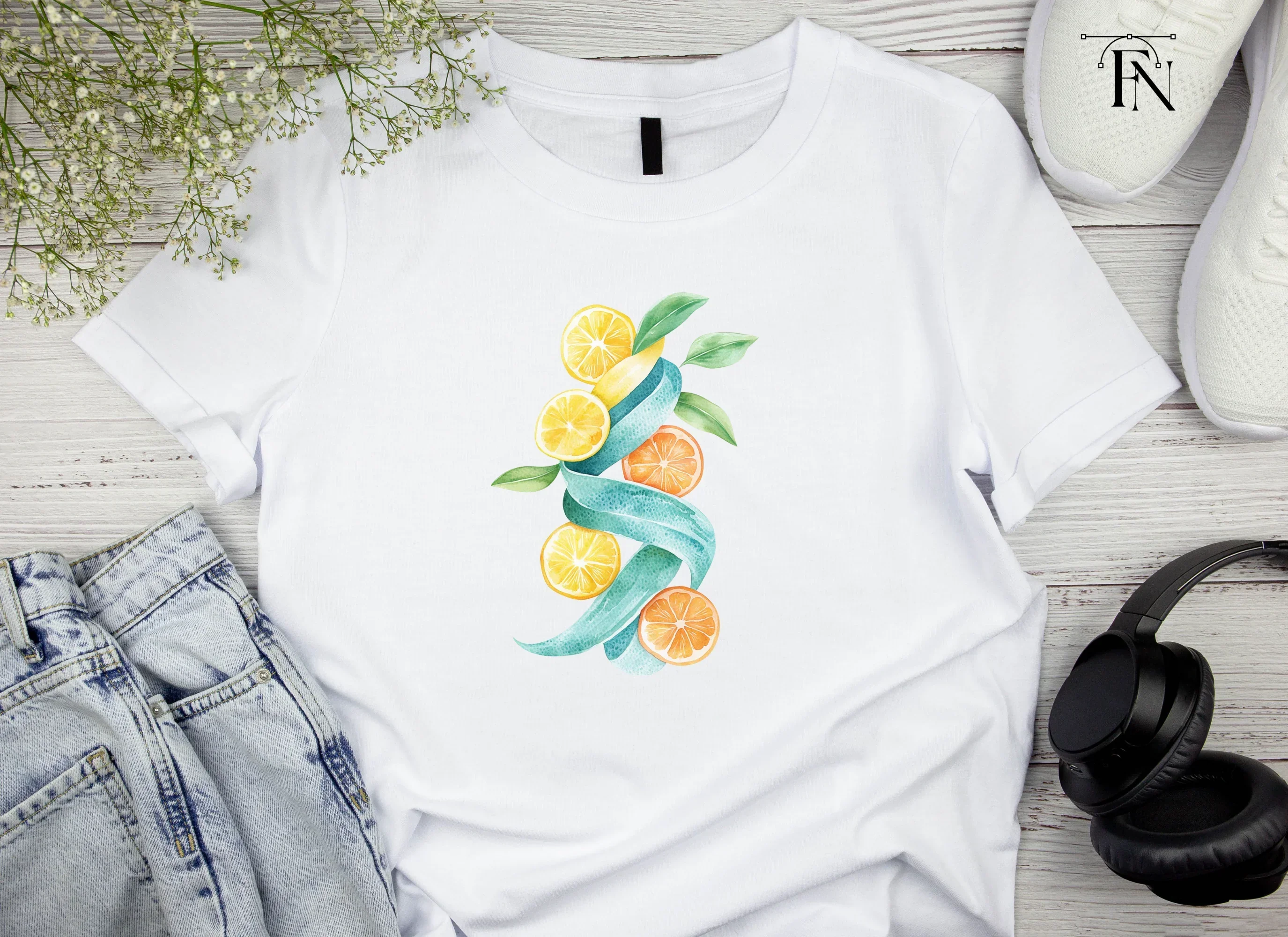 Citrus Swirl Clipart Bundle - Image 4