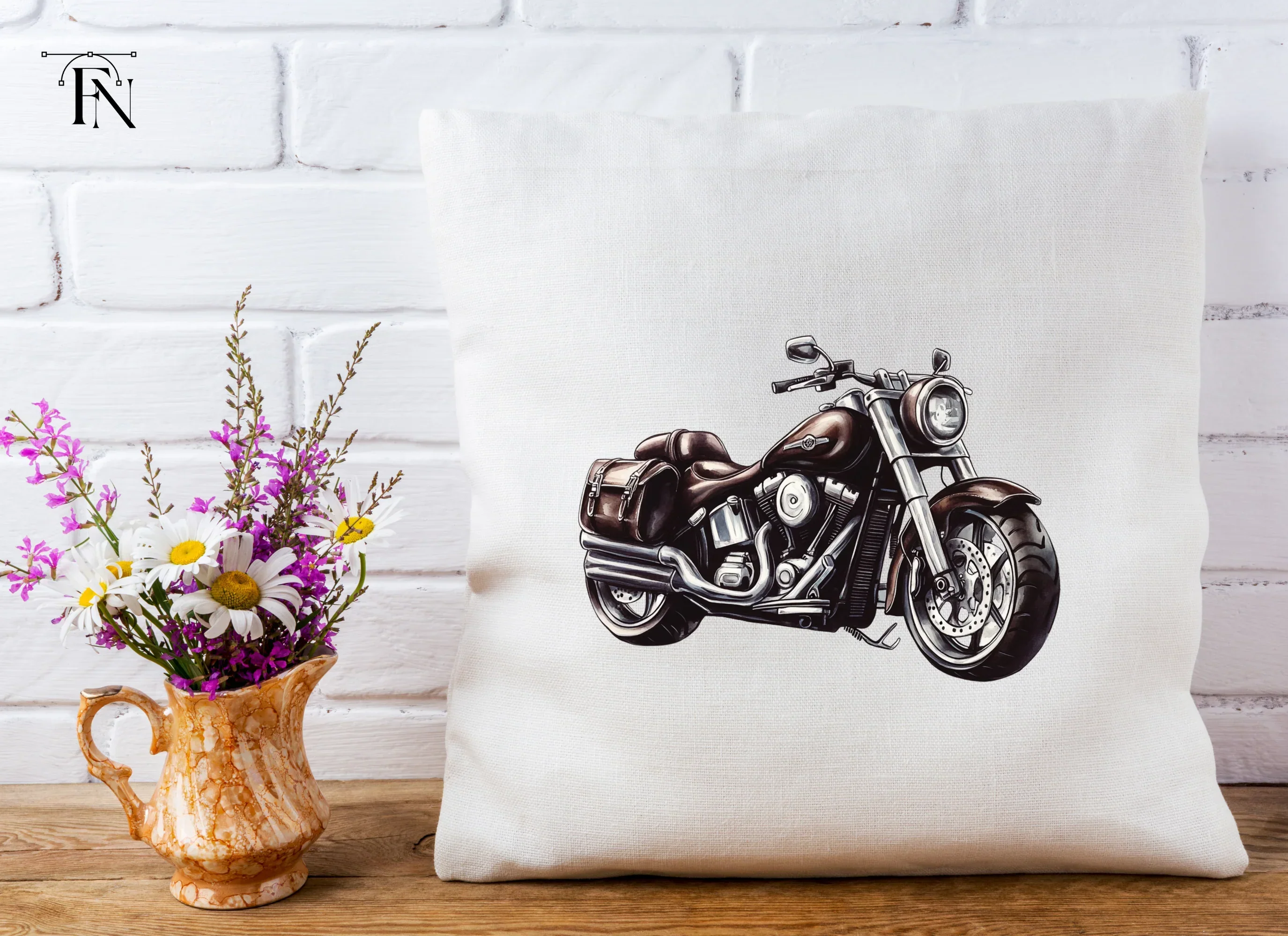 Classic Cruiser Motorcycle Illustrations Clipart Bundle - Image 4