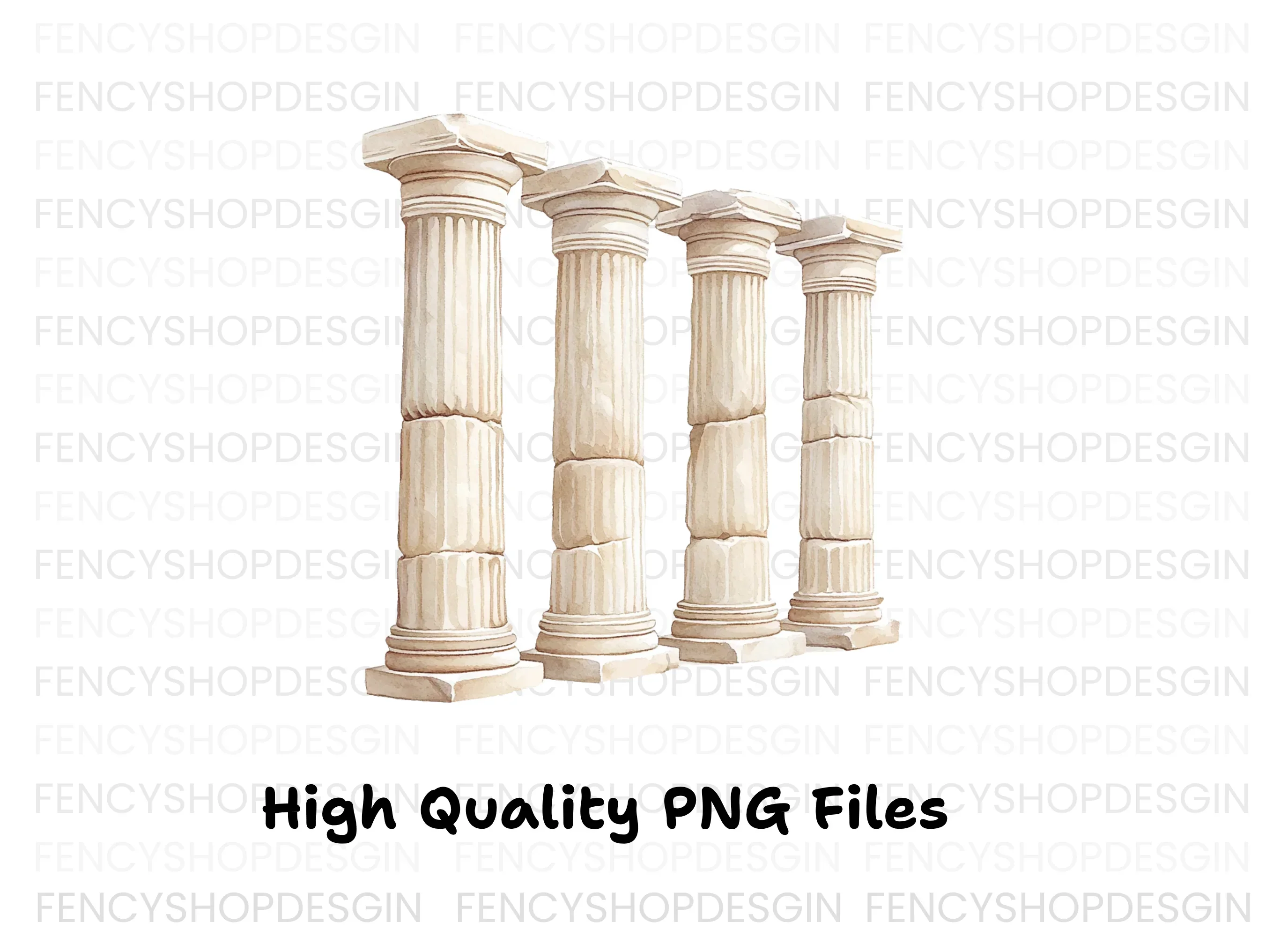 Classic Greek Pillars Clipart Bundle - Image 3