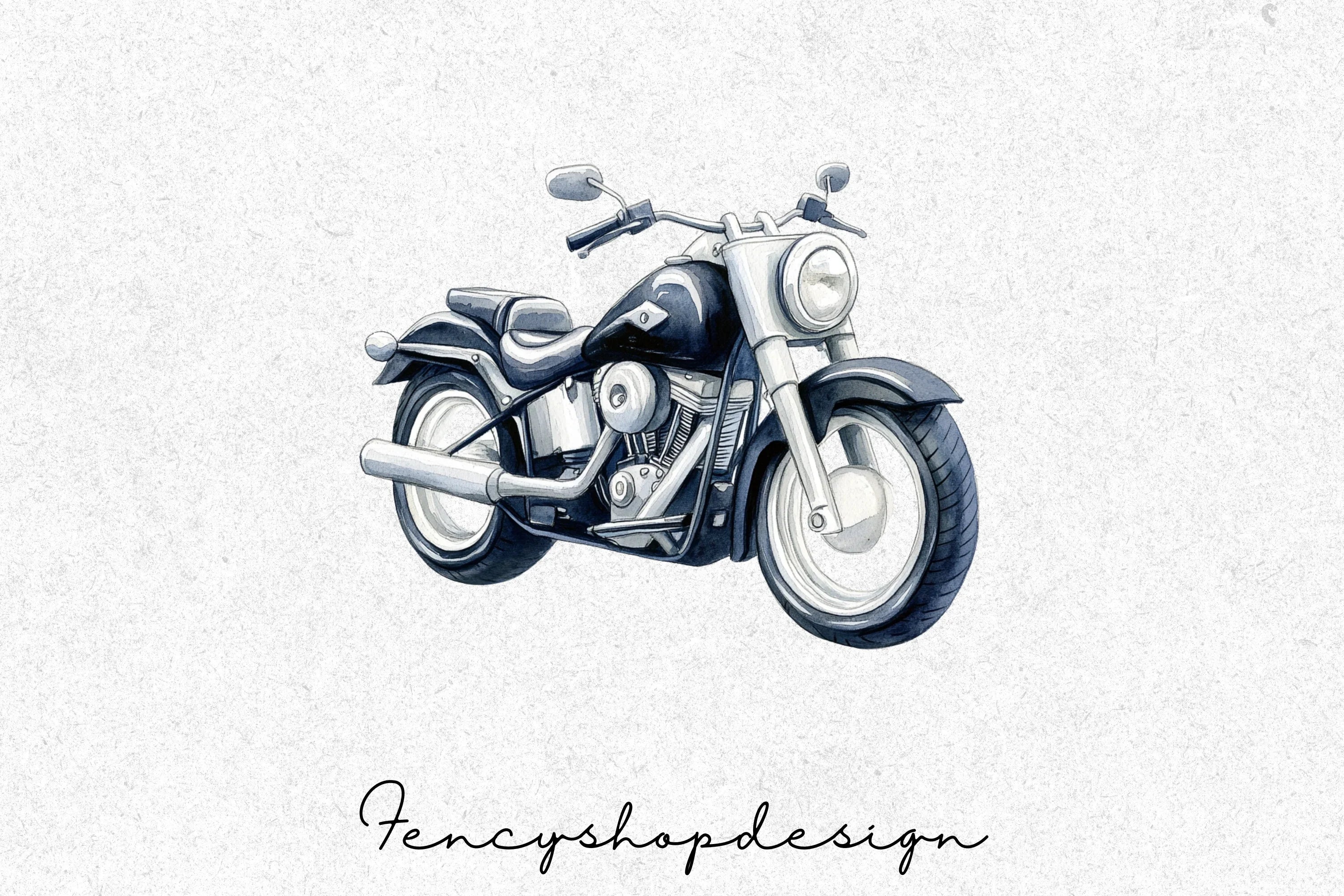 Classic Motorcycle Clipart Bundle - Image 2