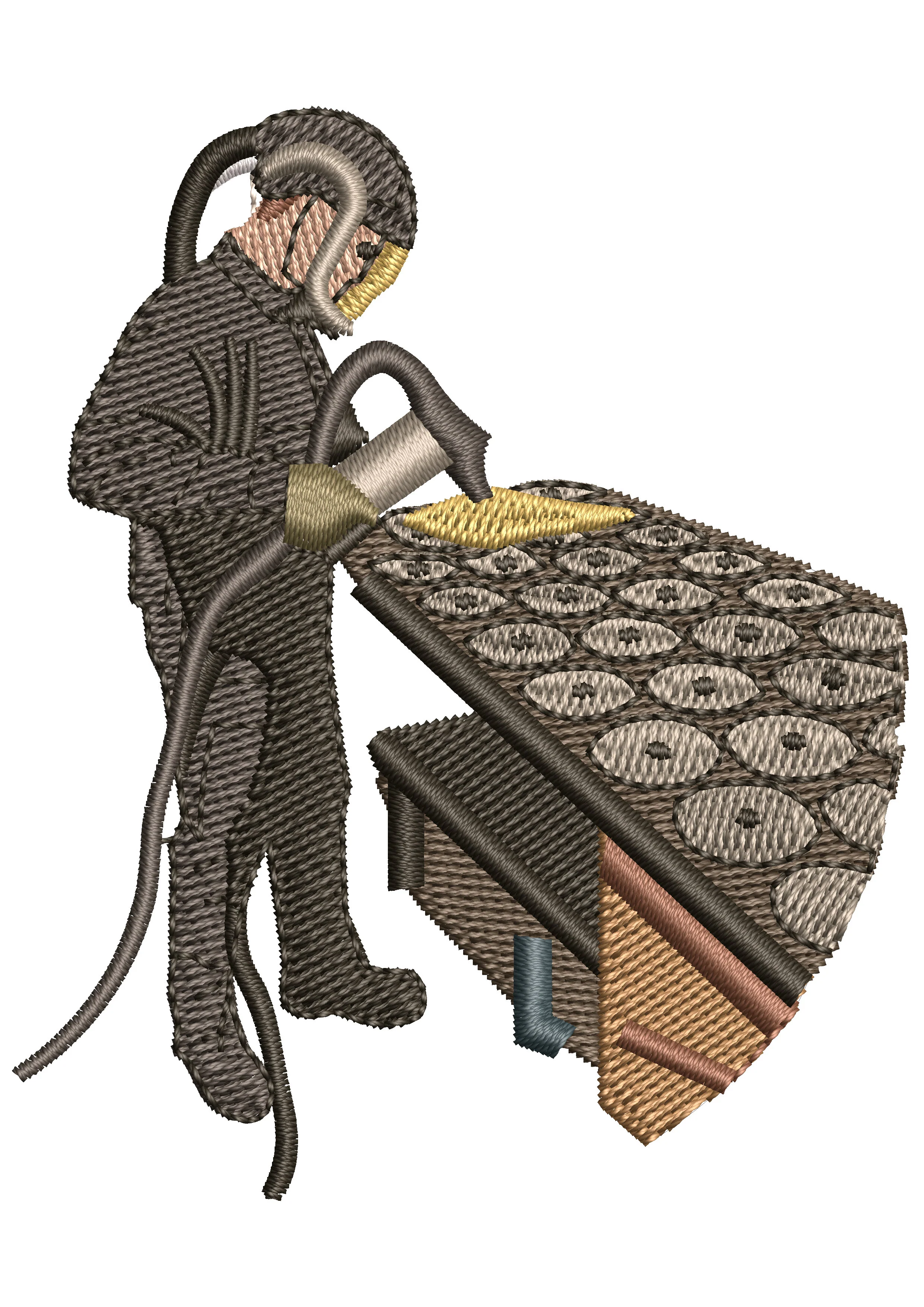 Cleaner Man Embroidery Design