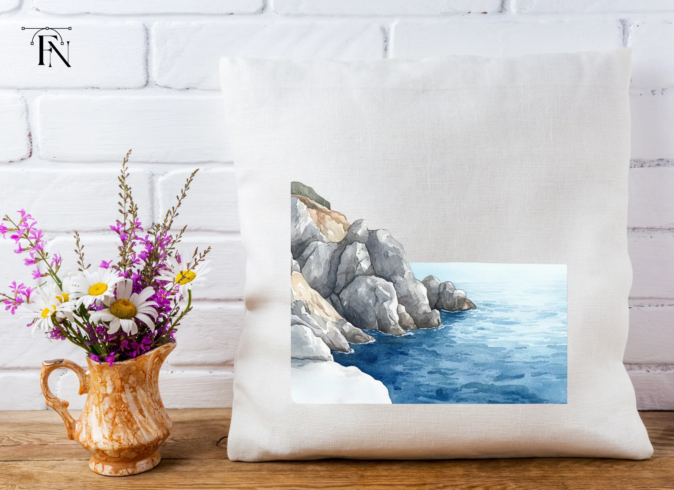 Cliff and Ocean Landscape Clipart Bundle - Image 2