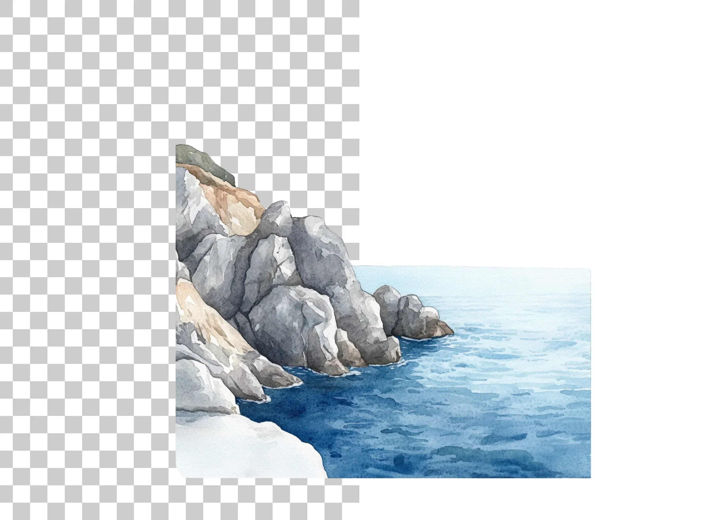 Cliff and Ocean Landscape Clipart Bundle - Image 4