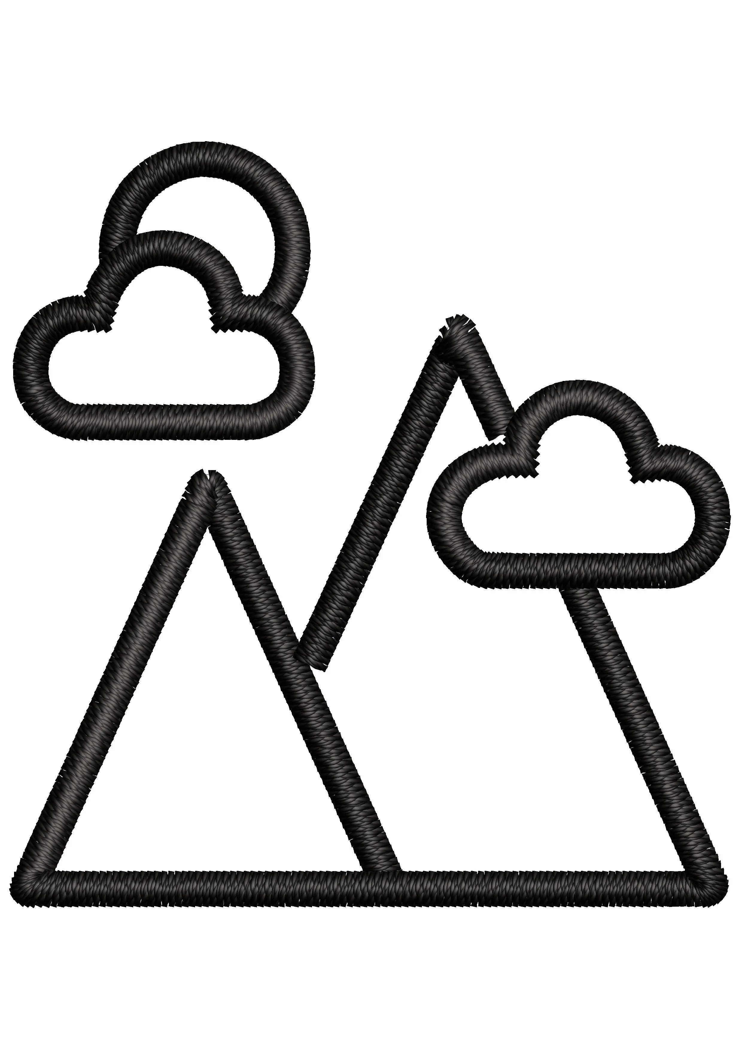 Cloud Mountain Embroidery Design