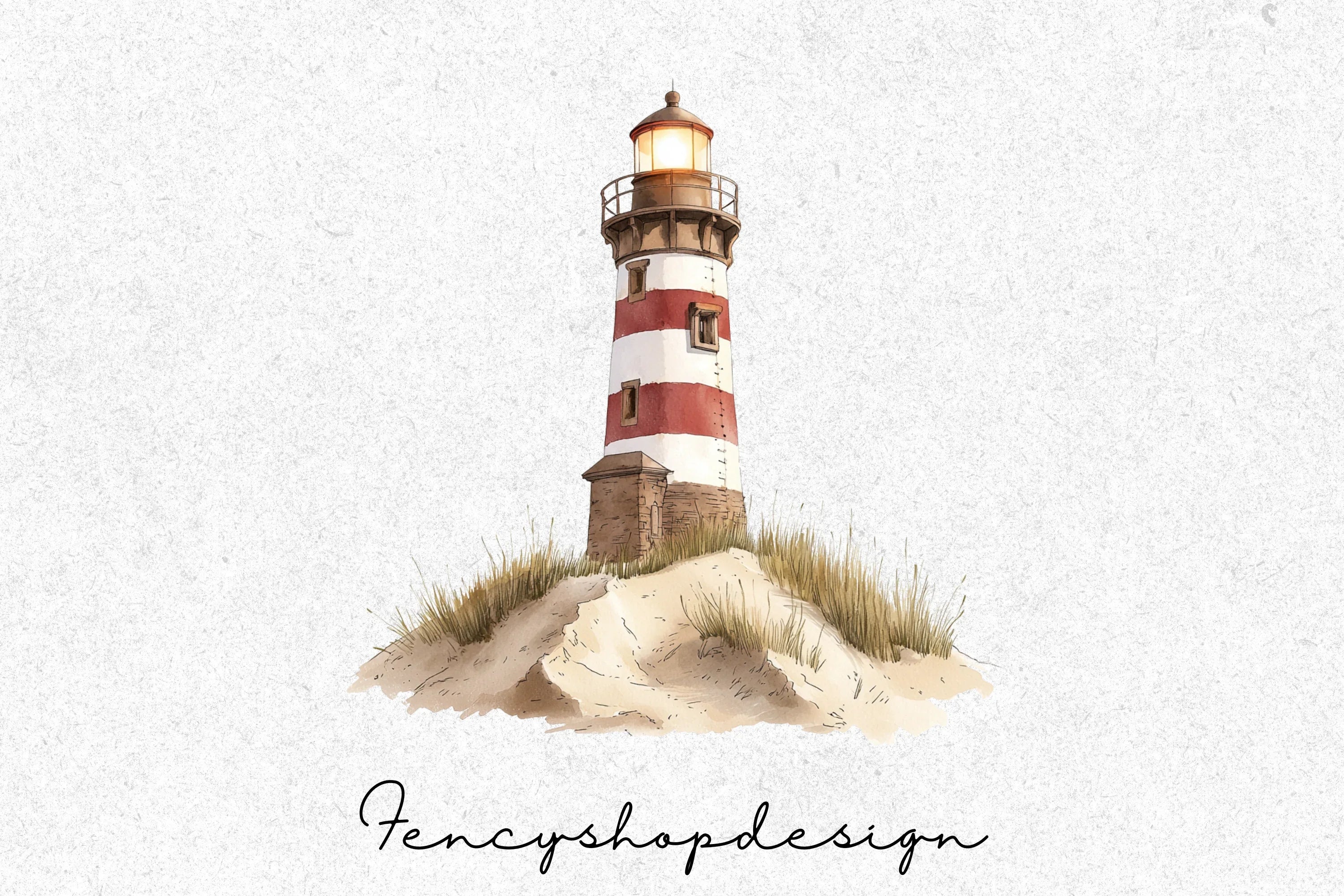 Coastal Lighthouse and Sandcastle Fun Clipart Bundle - Image 3