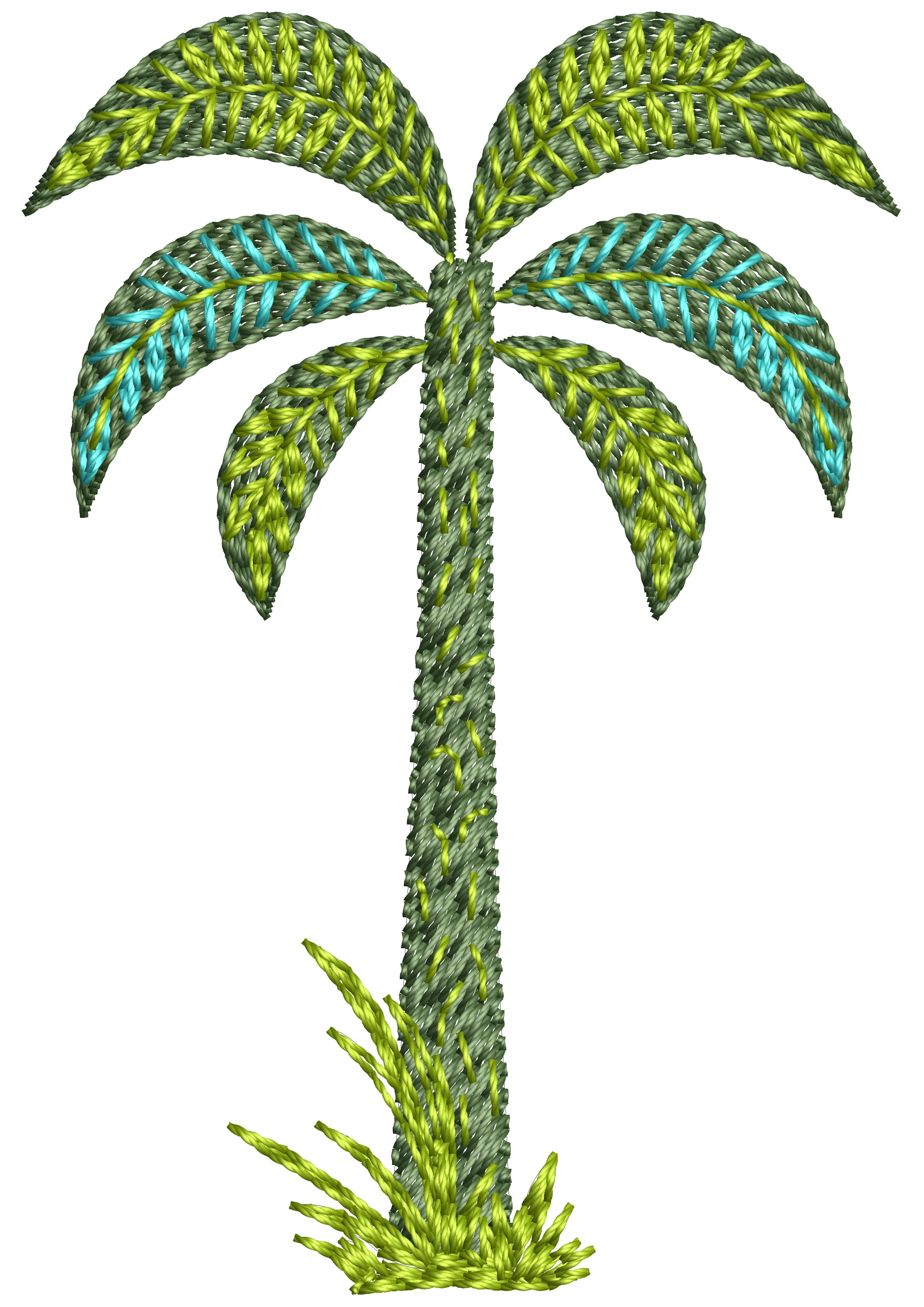 Coconut Plant Embroidery Design