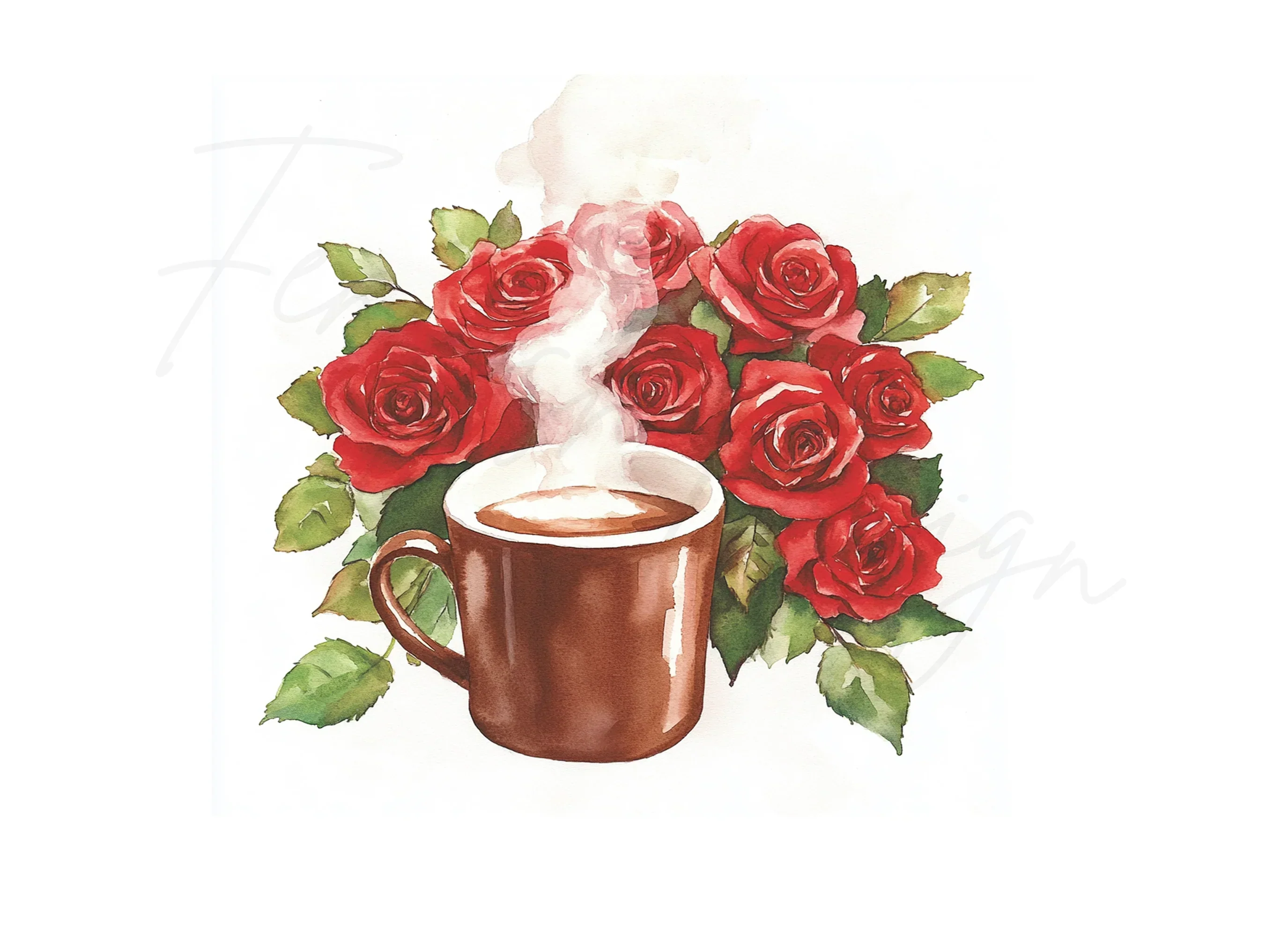 Coffee and Roses Clipart Bundle - Image 2