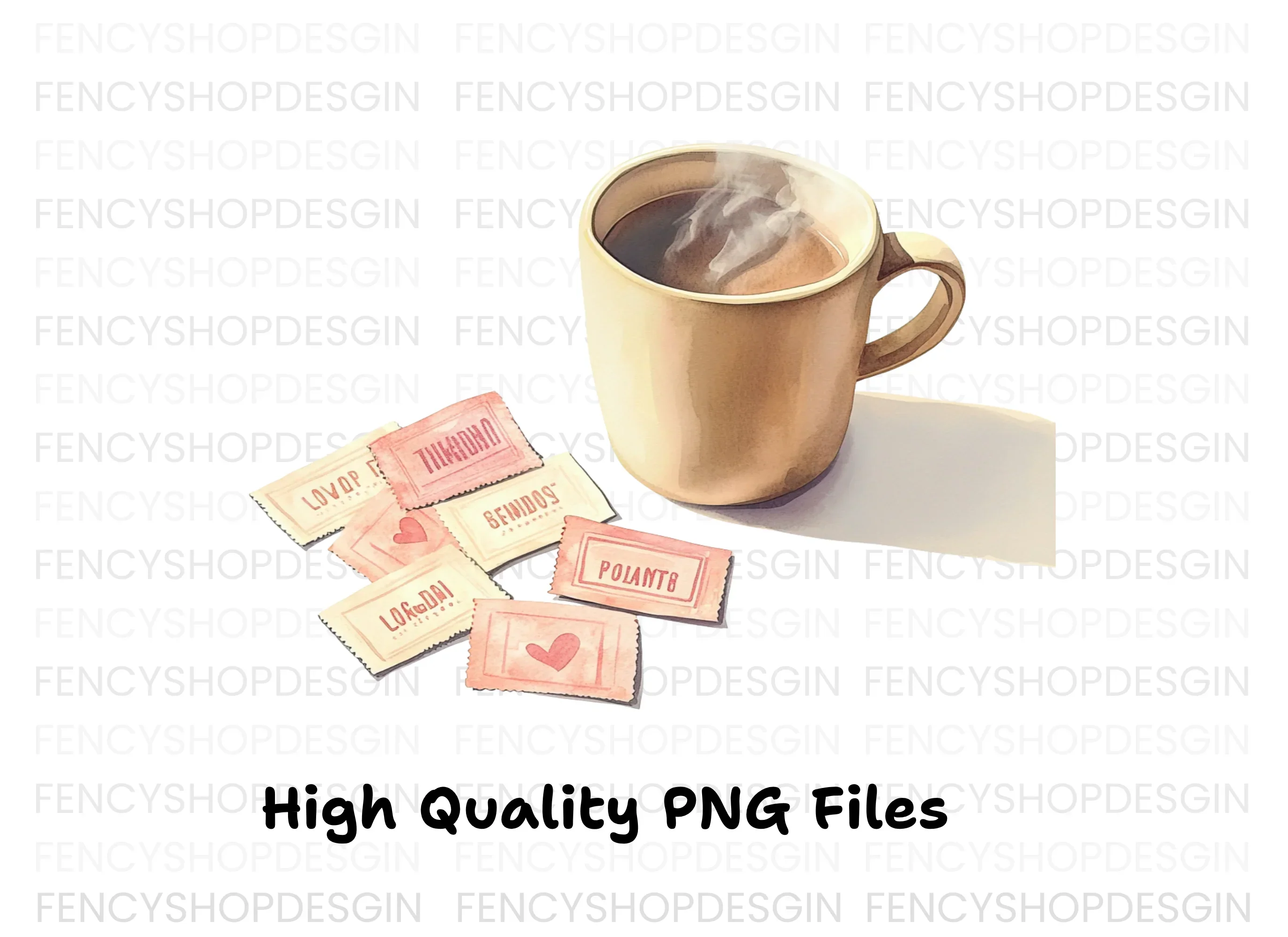 Coffee Mugs Love Notes Clipart Bundle - Image 2