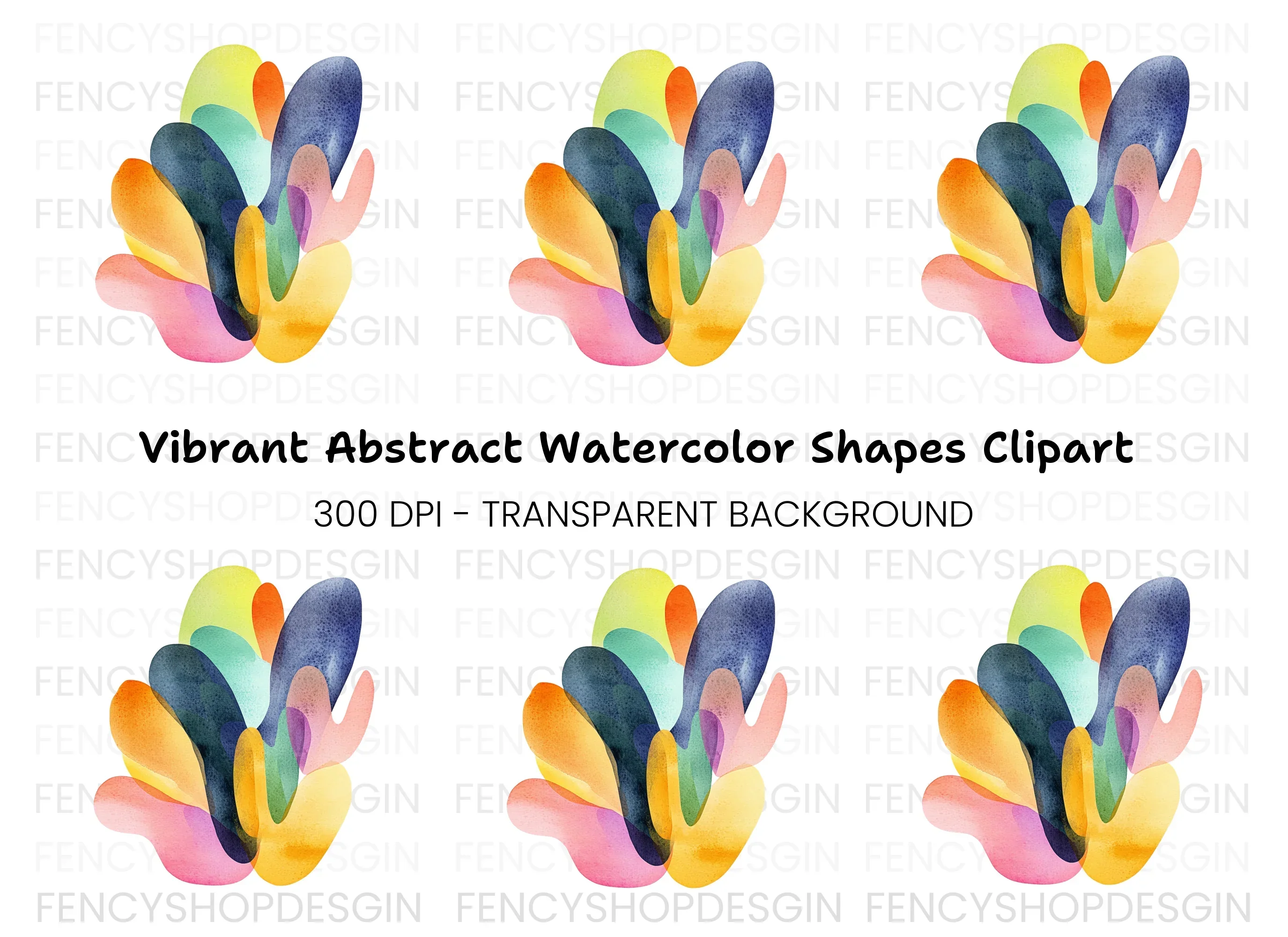 Colorful Abstract Blob Clipart Bundle